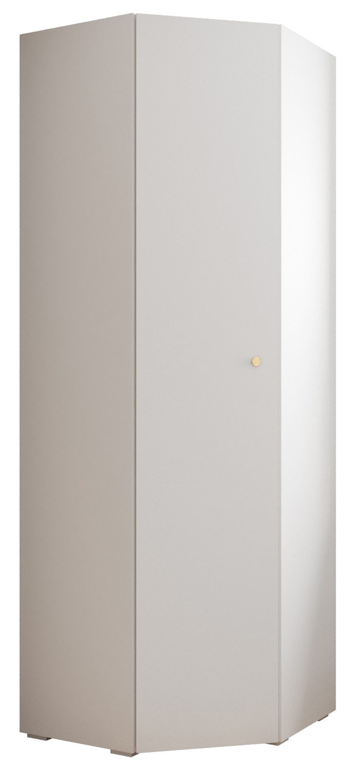 ABIKS MÖBEL Eckschrank Inova 2 Eckkleiderschrank mit Kleiderstange und Regalen