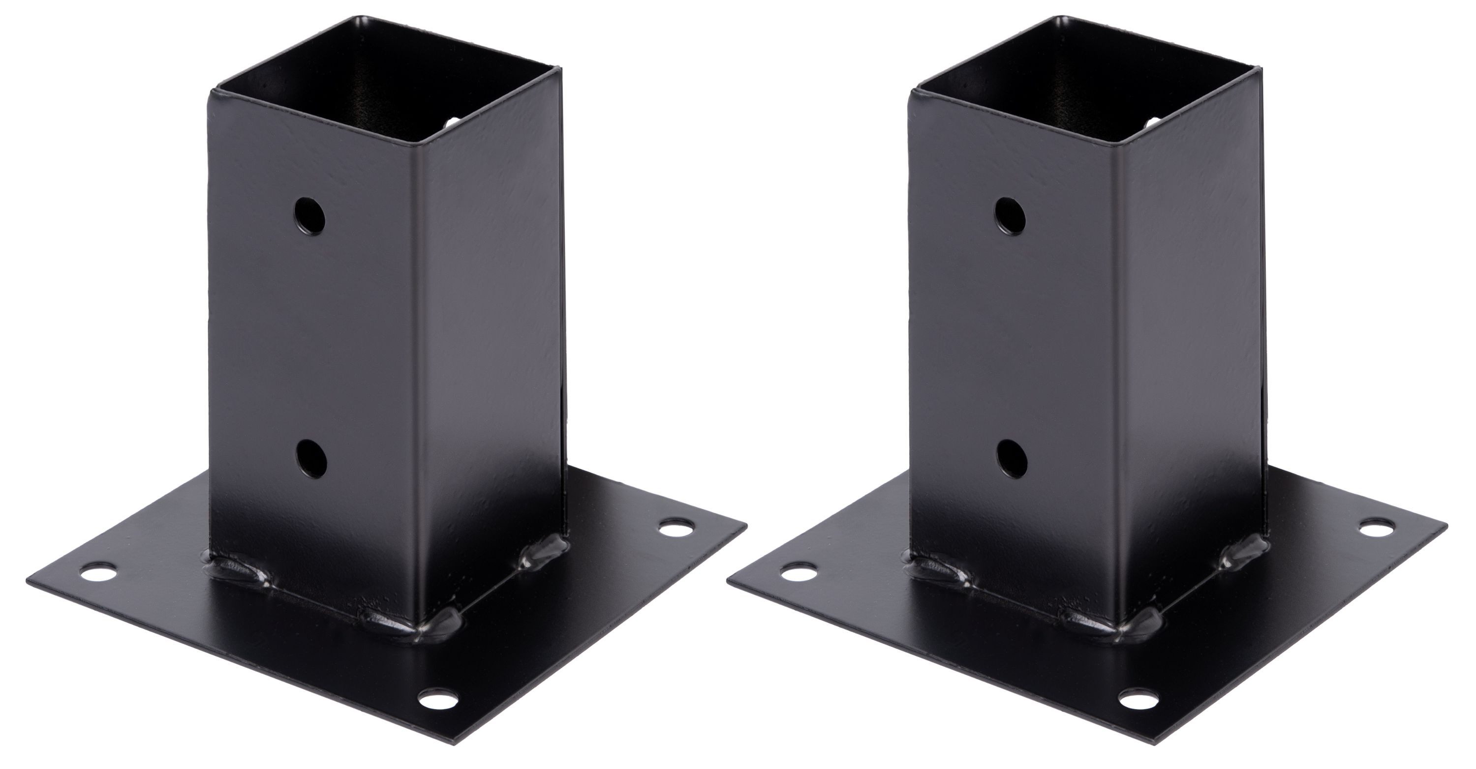 Alberts Почтовая база, (2-St), Aufschraubhülse Vierkantholzpfosten im Bundle, verzinkt, schwarz kunst