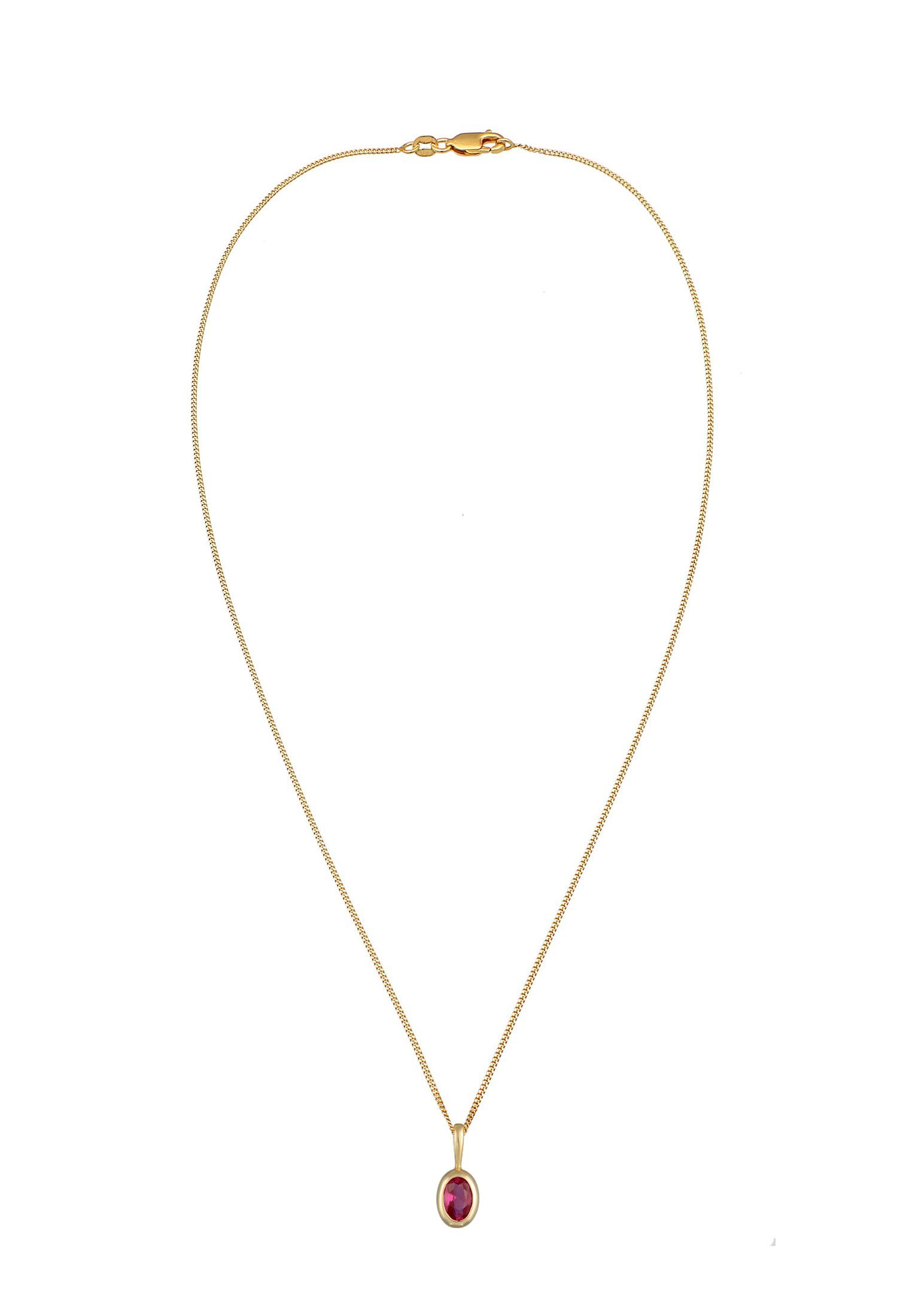 Elli Premium Kette mit Anhänger Rubin synthetisch Soltiär Klassik 375er Gel günstig online kaufen