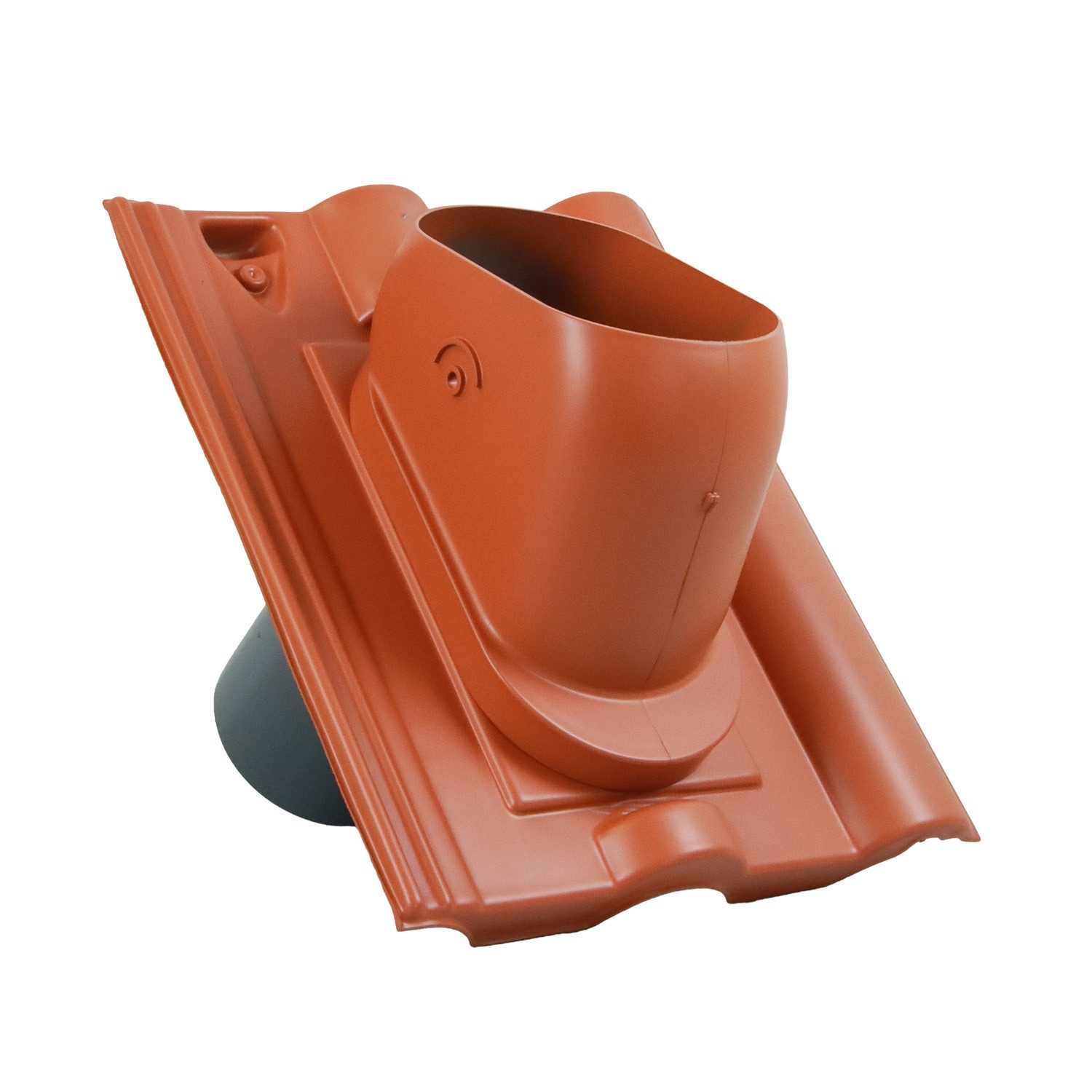 FLECK Dachdurchführung Aura-Lüfter DN 125 rot für Nelskamp Finkenberger-Pfanne, Spezial-Hart-PVC