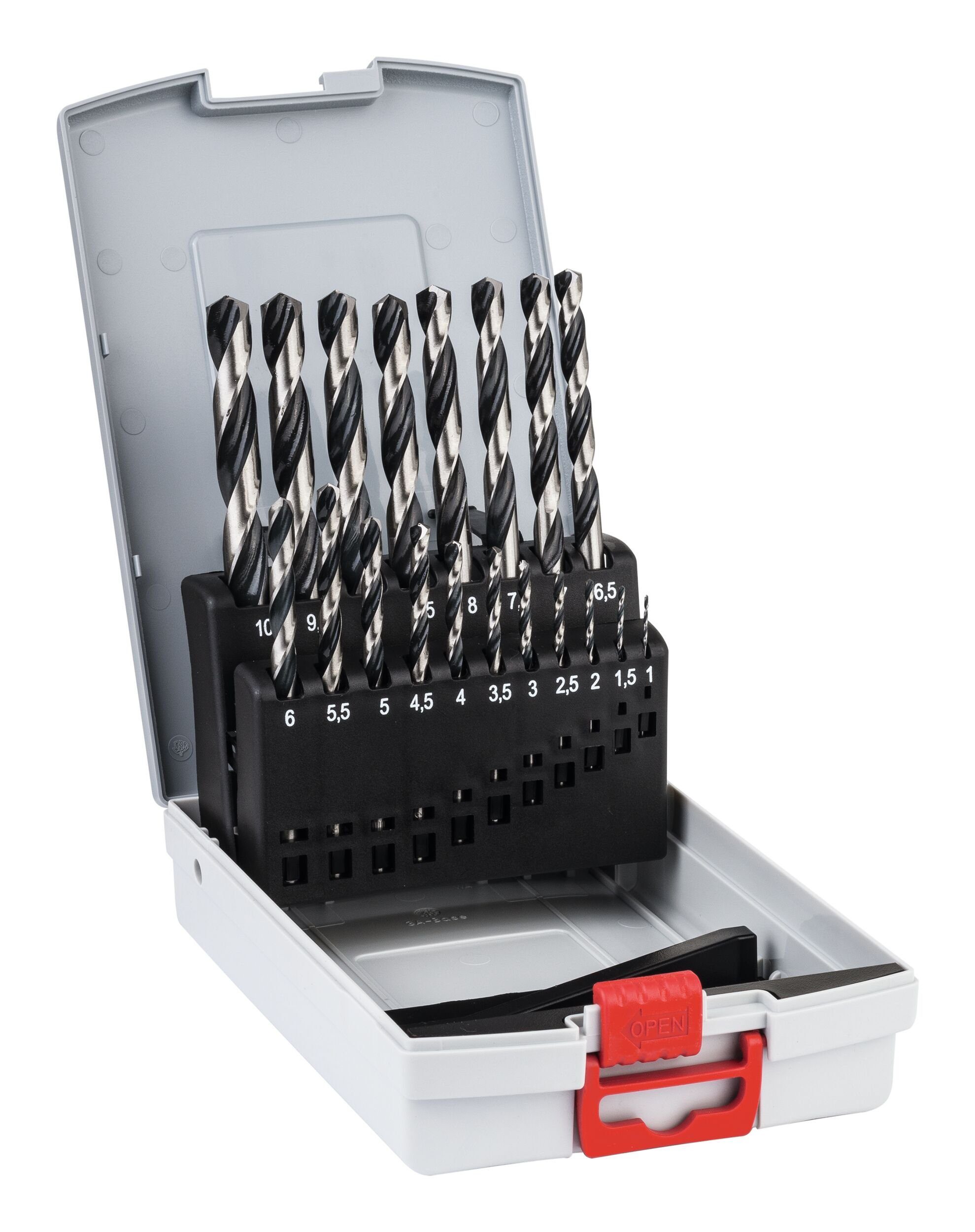 BOSCH Metallbohrer, (19 Teile), HSS-Set PointTeQ Metallspiralbohrer-Set in ProBox, 19-teilig