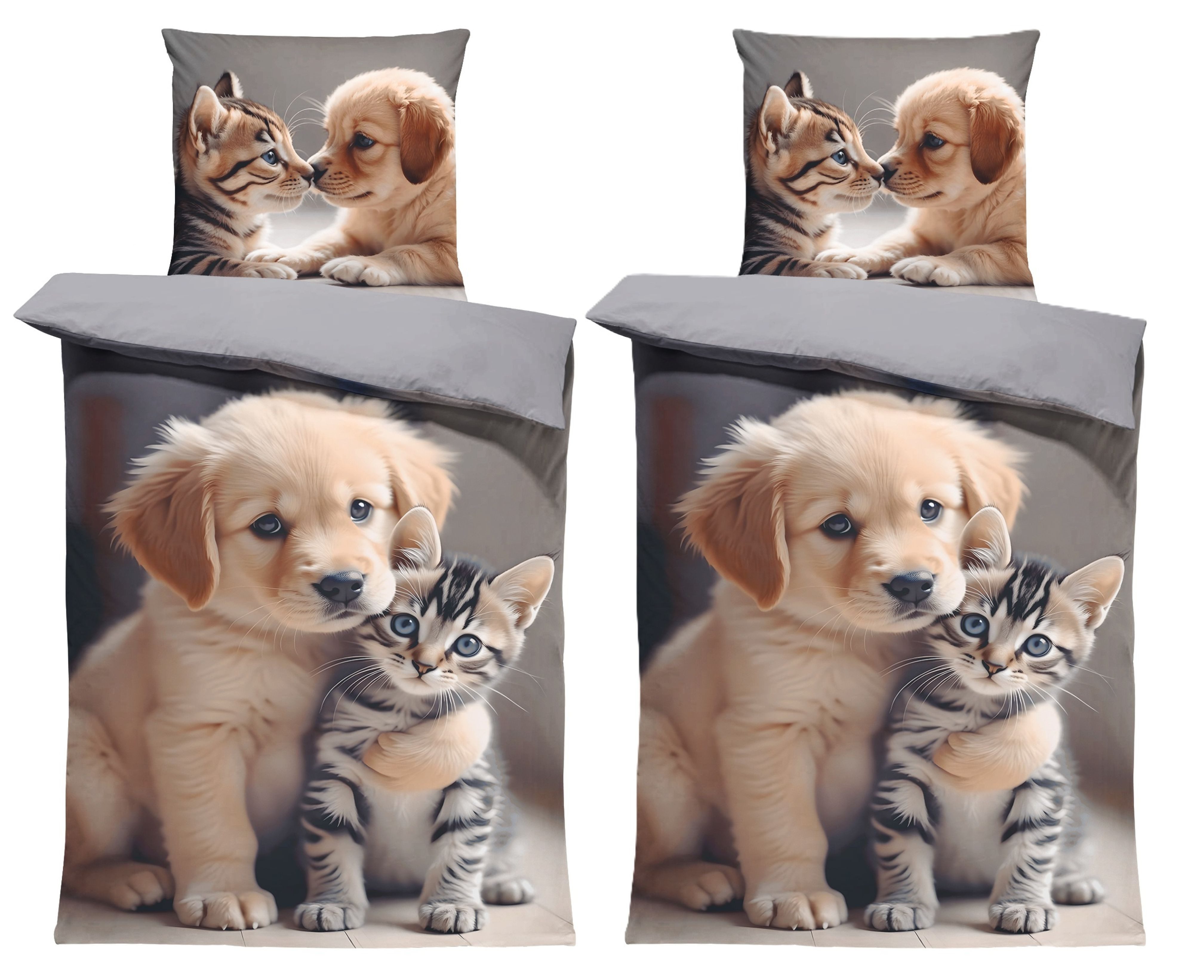 One Home Bettwäsche Puppy Friends, Flanell, günstig online kaufen