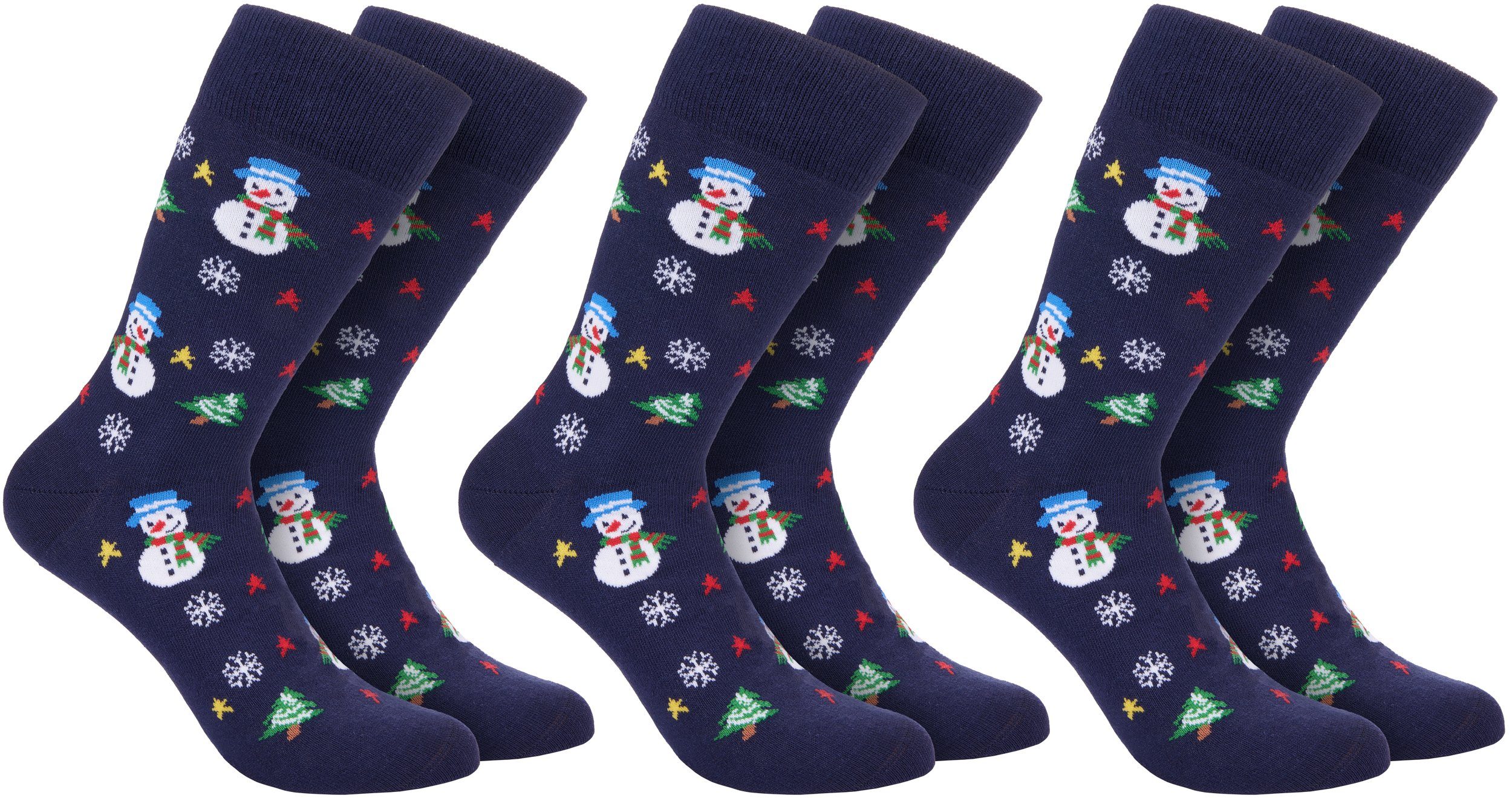 BRUBAKER Шкарпетки Weihnachtssocken für Damen und Herren (3-Paar, Зимові шкарпетки) Festliche Weihnachtsmotive - Baumwolle Шкарпетки Weihnachten - Unisex