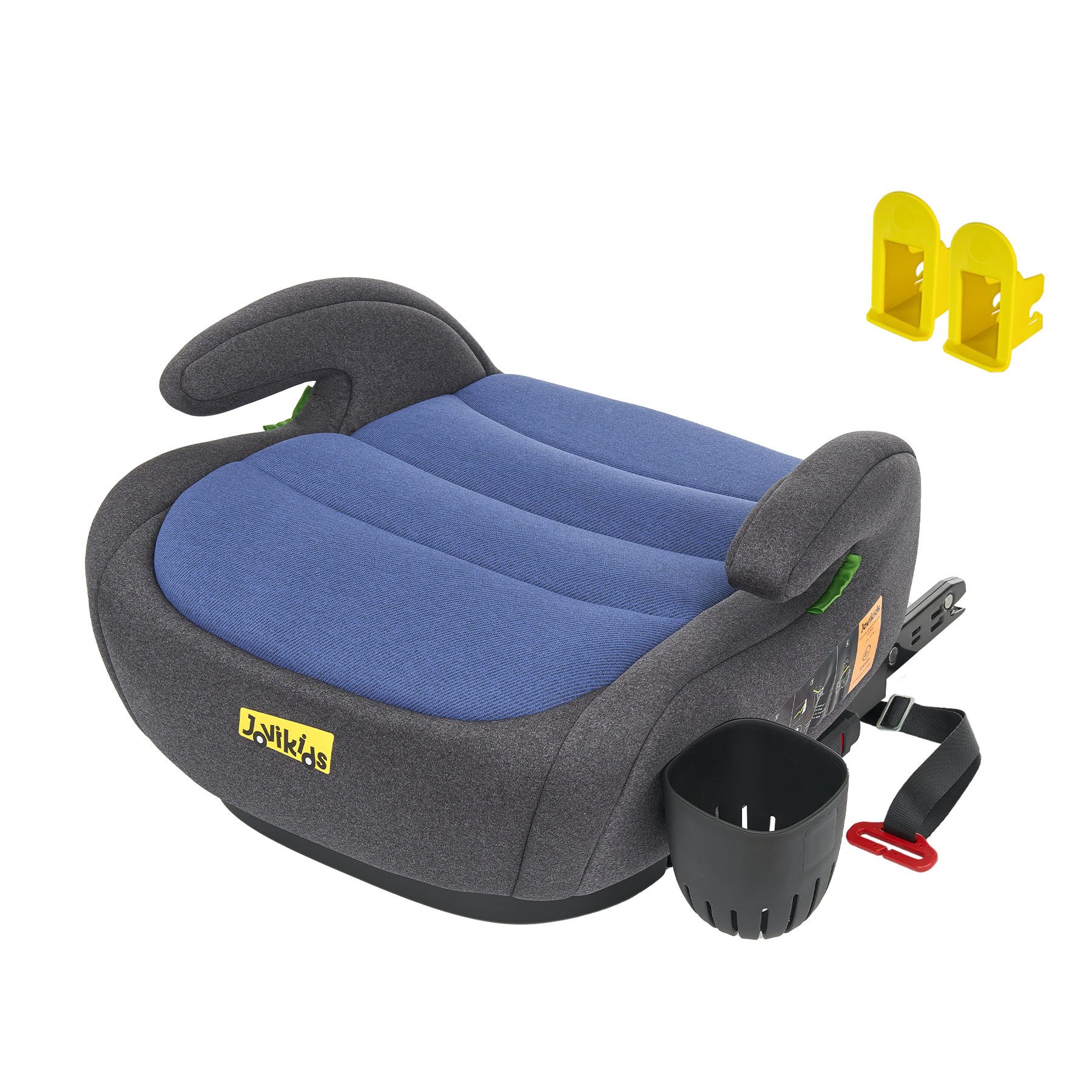 Jovikids Kindersitzerhöhung Auto Kinder ISOFIX,Verdickter Stoffbezug & Isofix Adapter, Leicht Waschbar (Becherhalter)