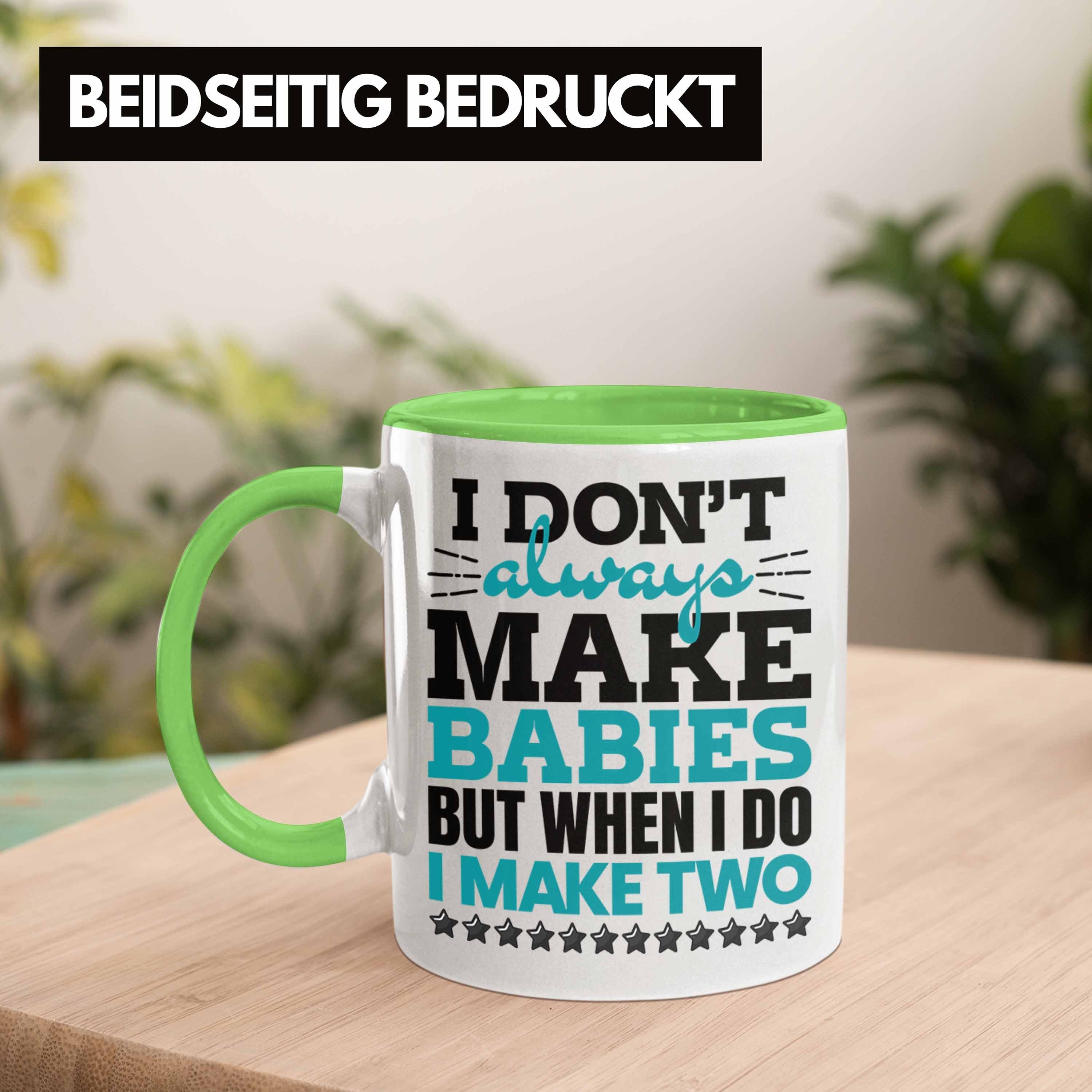 Trendation Tasse Vater von Zwillingen Kaffeetasse Geschenk Tasse Geschenkidee Grün