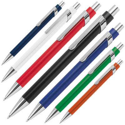 Livepac Office Kugelschreiber 7 Kugelschreiber aus Metall mit silbernen Applikationen / 7 verschiede