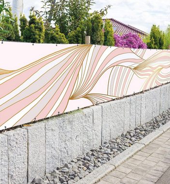 MyMaxxi Sichtschutzzaunmatten Zaunbanner Wellen gold rose Sichtschutz Garten Zaun