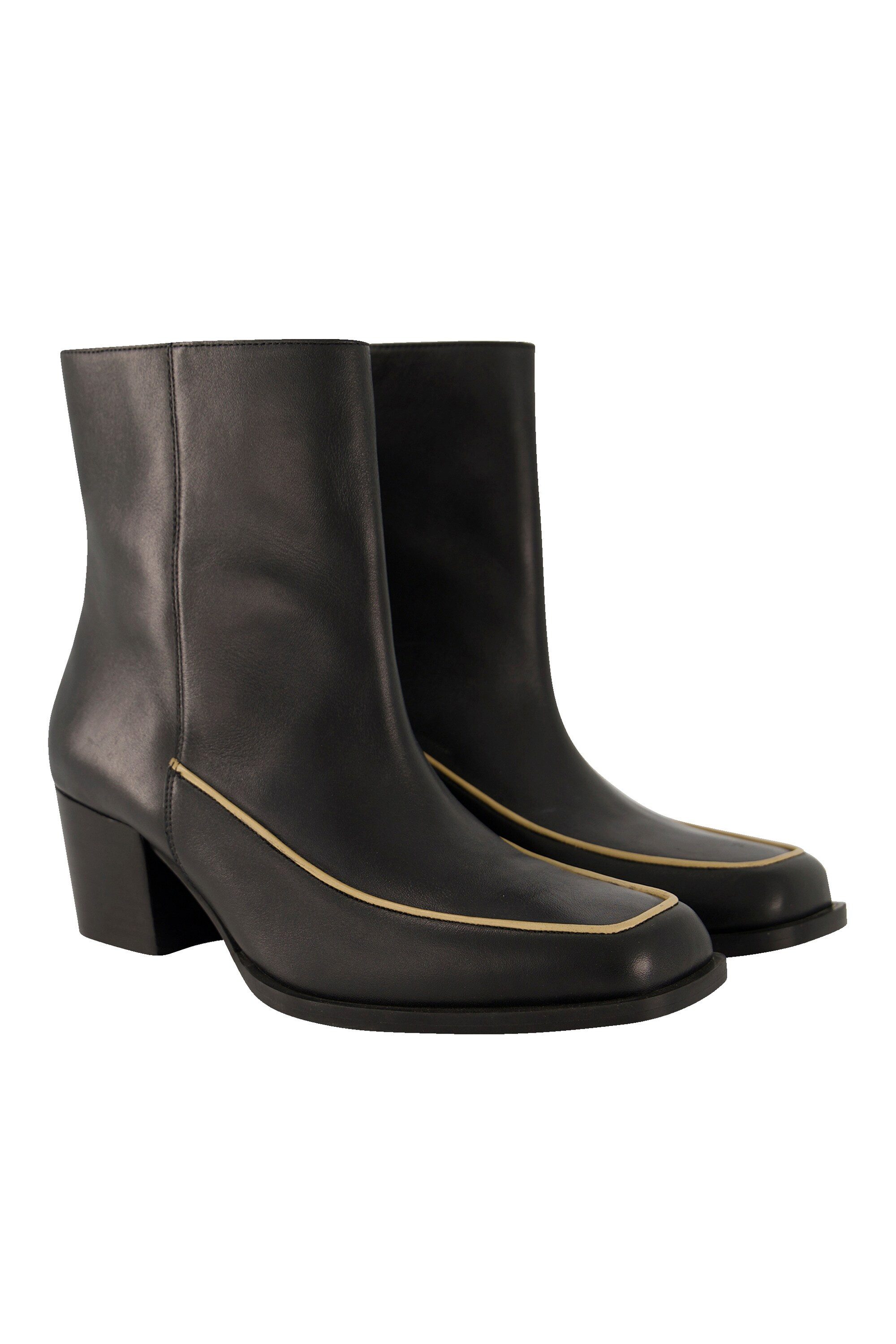 Ulla Popken Leder-Stiefeletten Schmucknaht Wechselfußbett Stiefel