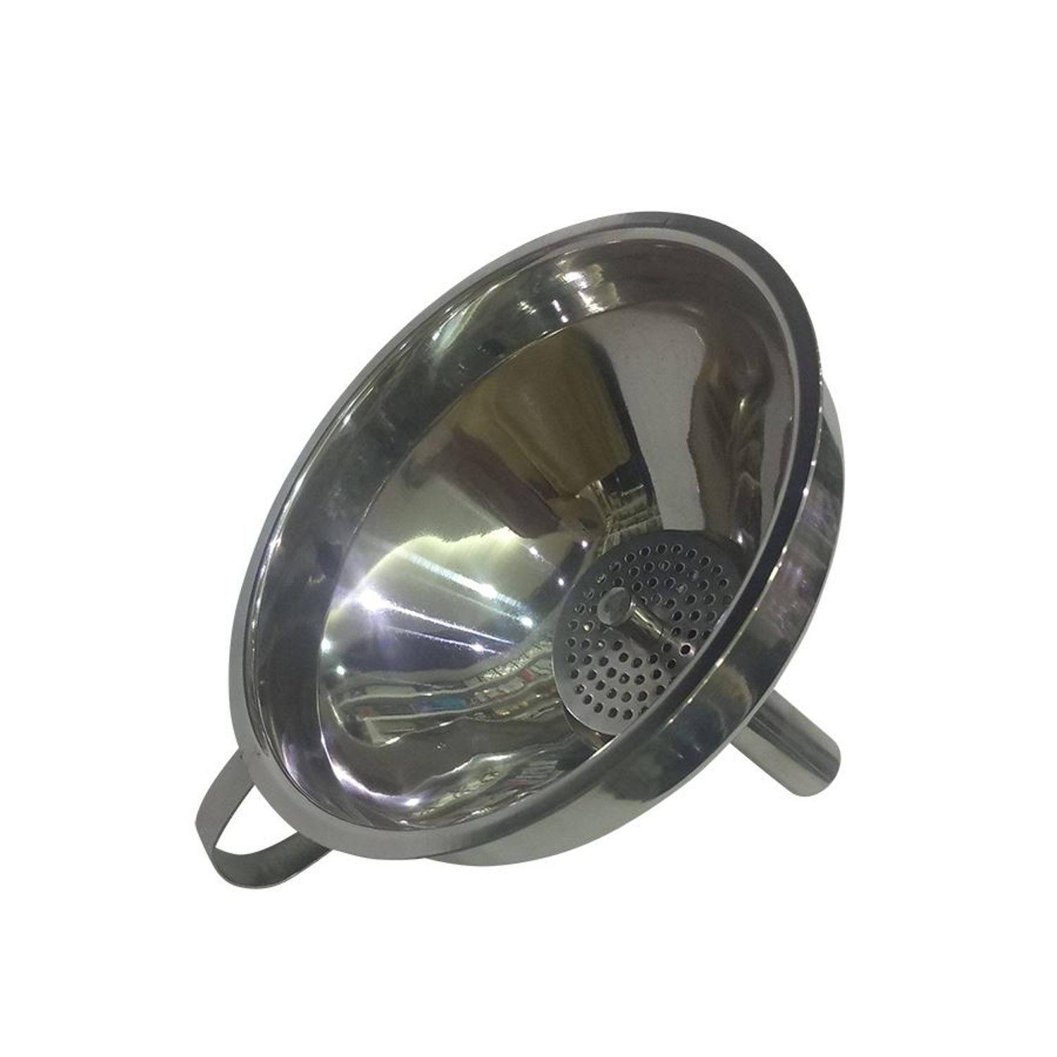BURI Trichter Trichter 13cm aus Edelstahl mit Sieb Einfüllhilfe Flaschentrichter Fül