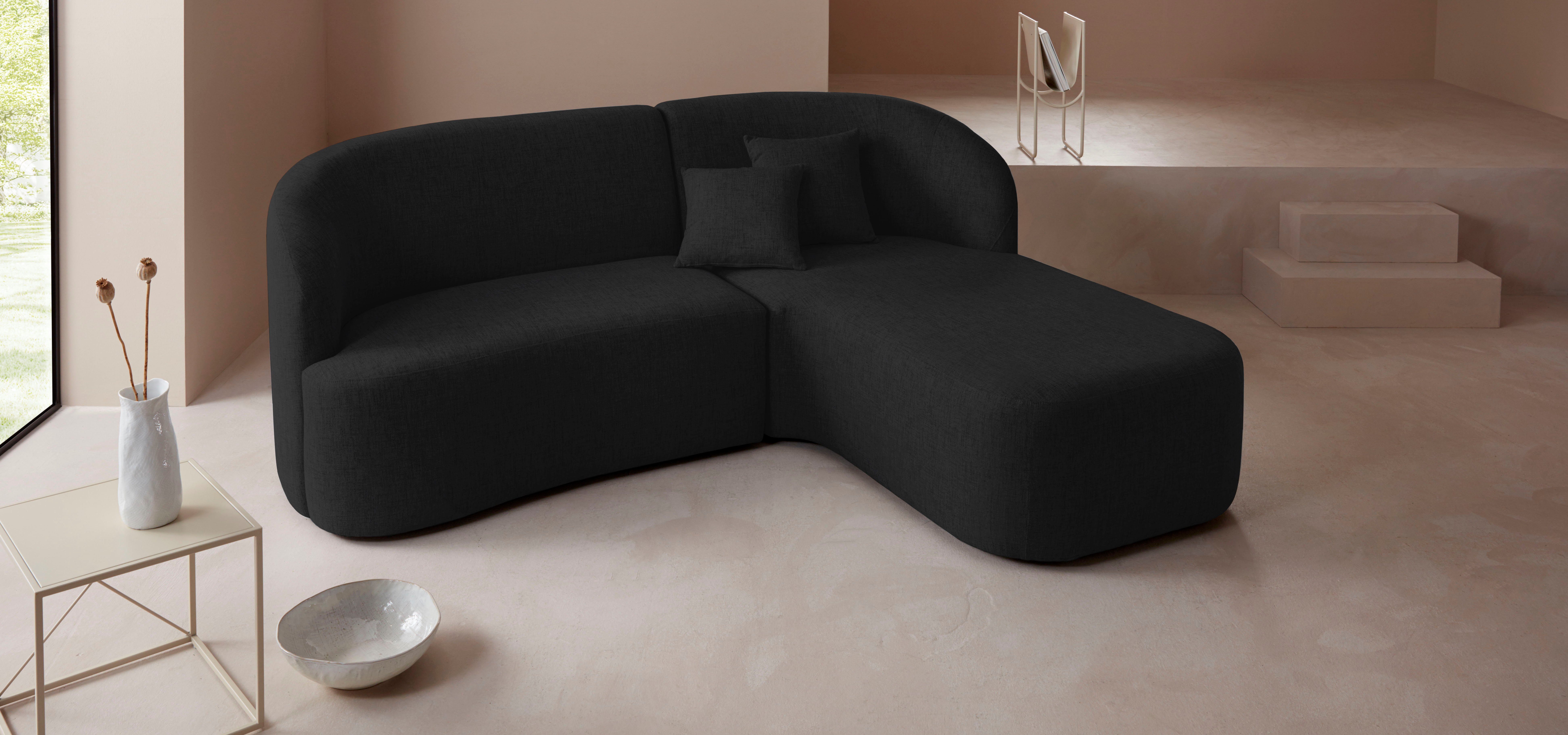 LeGer Home by Lena Gercke Ecksofa Dilara L-Form, gerundete Rückenlehne und Front, in 3 Bezugsqualitäten