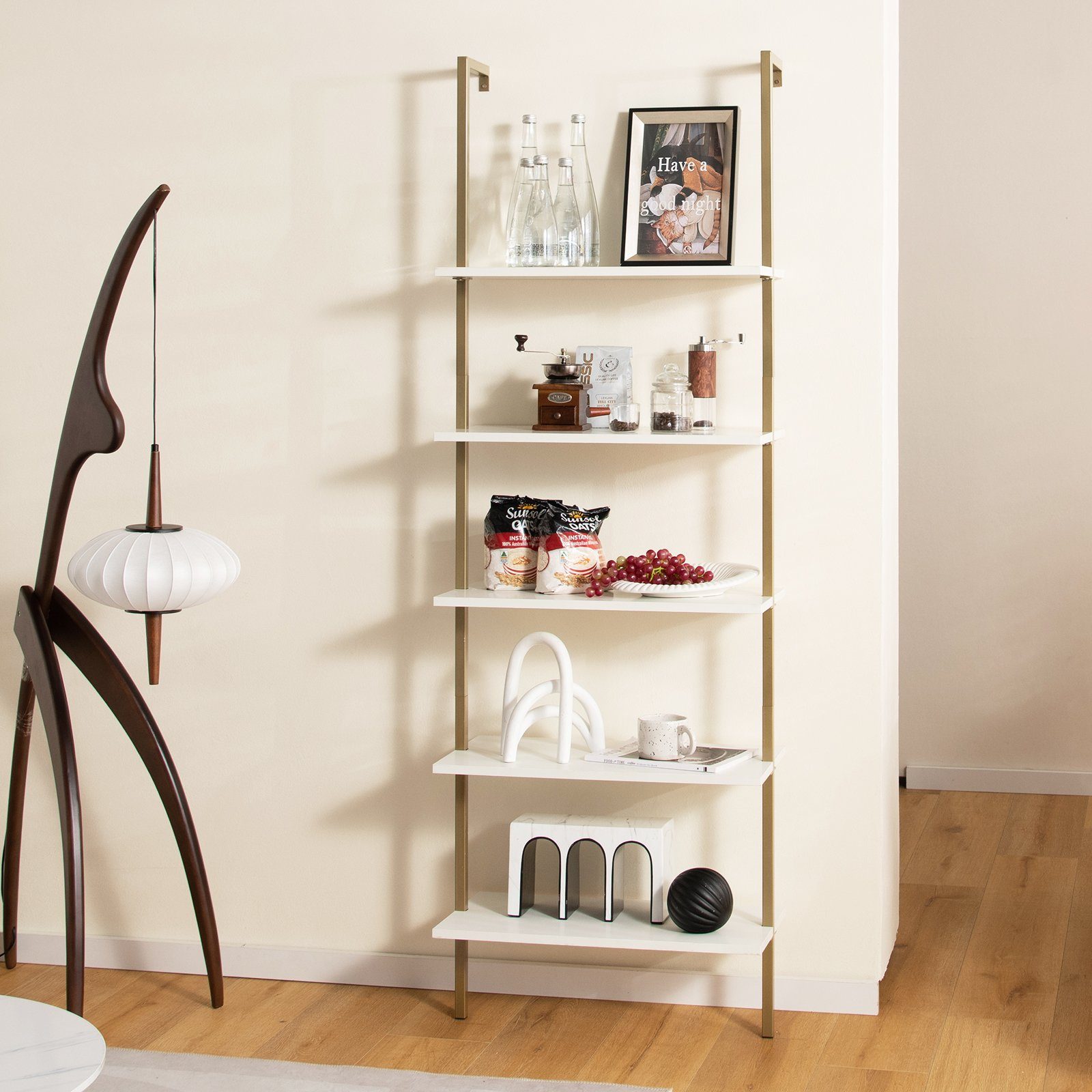 COSTWAY Leiterregal 5 Ebene Bücherregal, mit günstig online kaufen