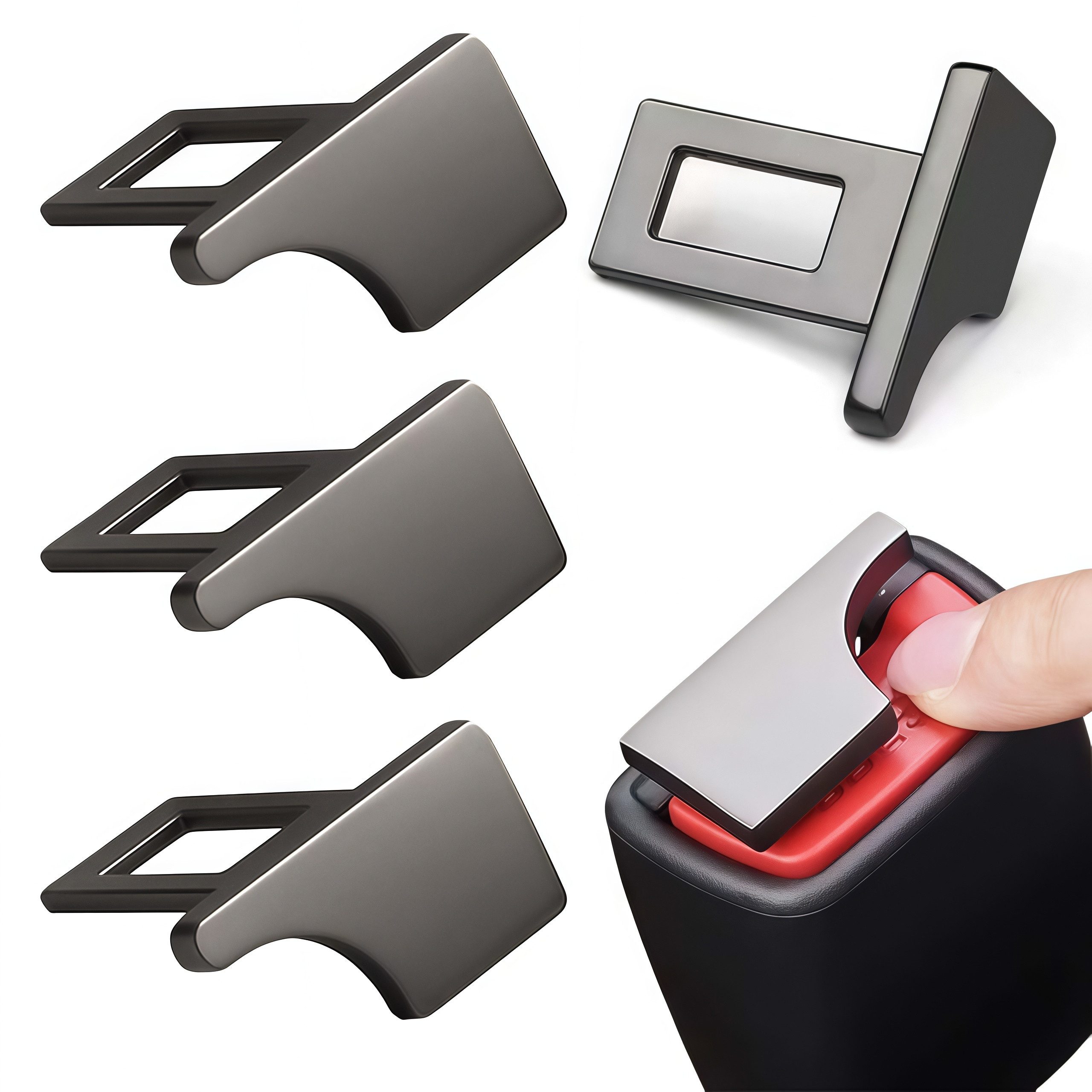 FOUORTUNATE-BEE 4-teiliges Autozubehör – passend für die meisten Fahrzeuge Gurtstecker (4-tlg), Praktisches Set für Auto-Innenraum und Fahrzeugdekoration