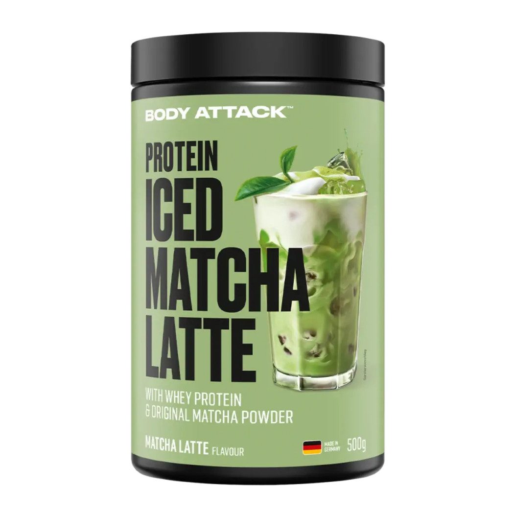 Body Attack Protein Iced Matcha Latte 500g Matcha Latte Flavour Pulver, 500 g