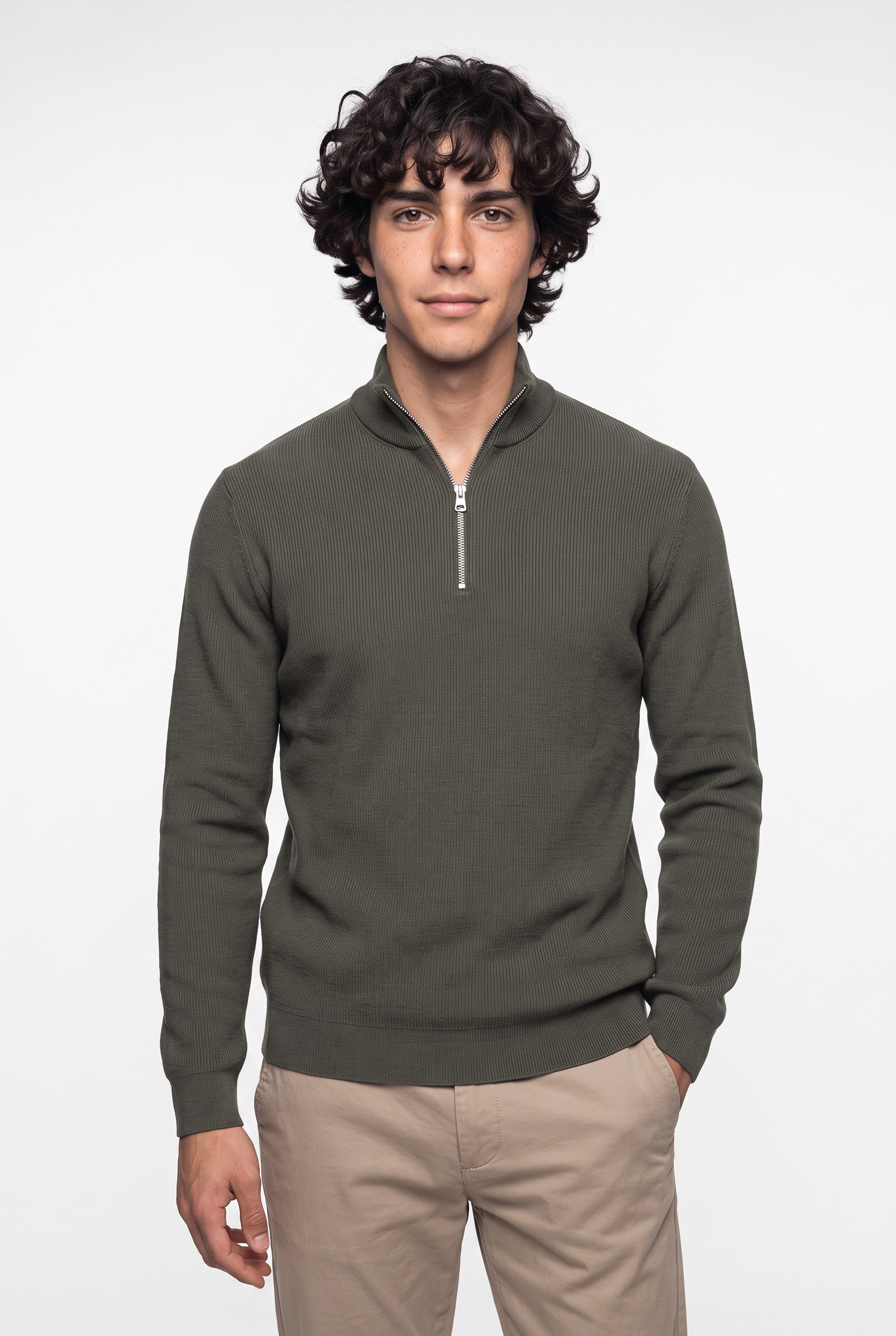ONLY & SONS Troyer ONSPHIL REG 12 STRUC HALF ZIP KNIT NOOS Baumwollmischung, regular fit