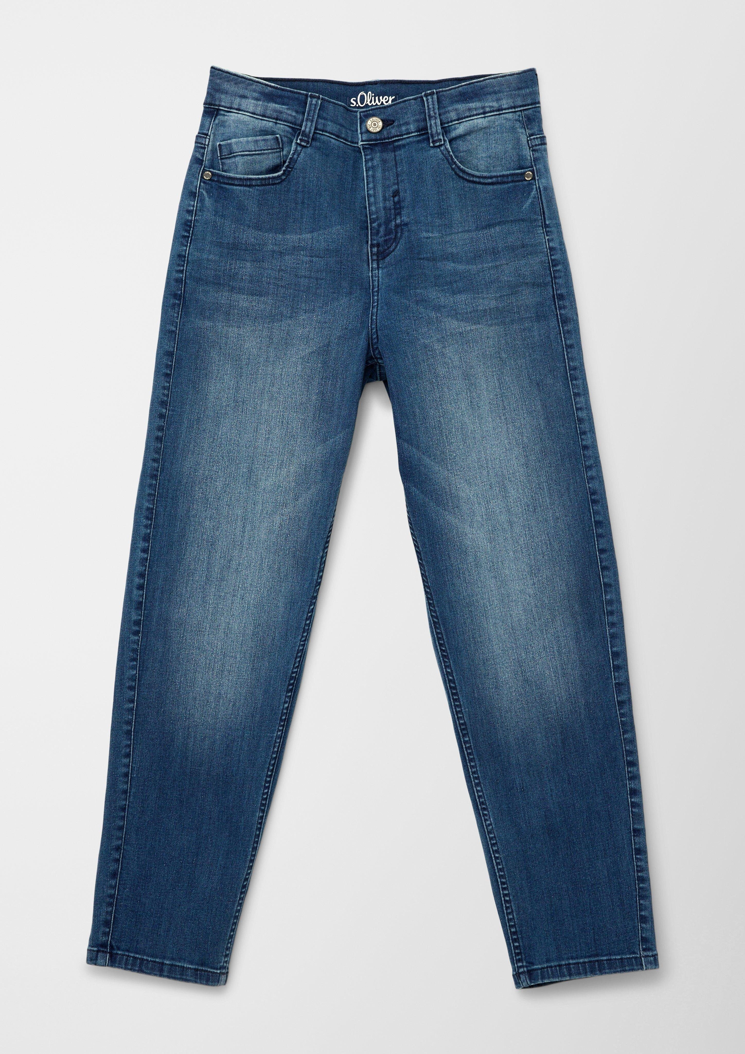s.Oliver 5-Pocket-Jeans Jeans Dad / Relaxed Fit / Mid Rise / Tapered Leg Waschung