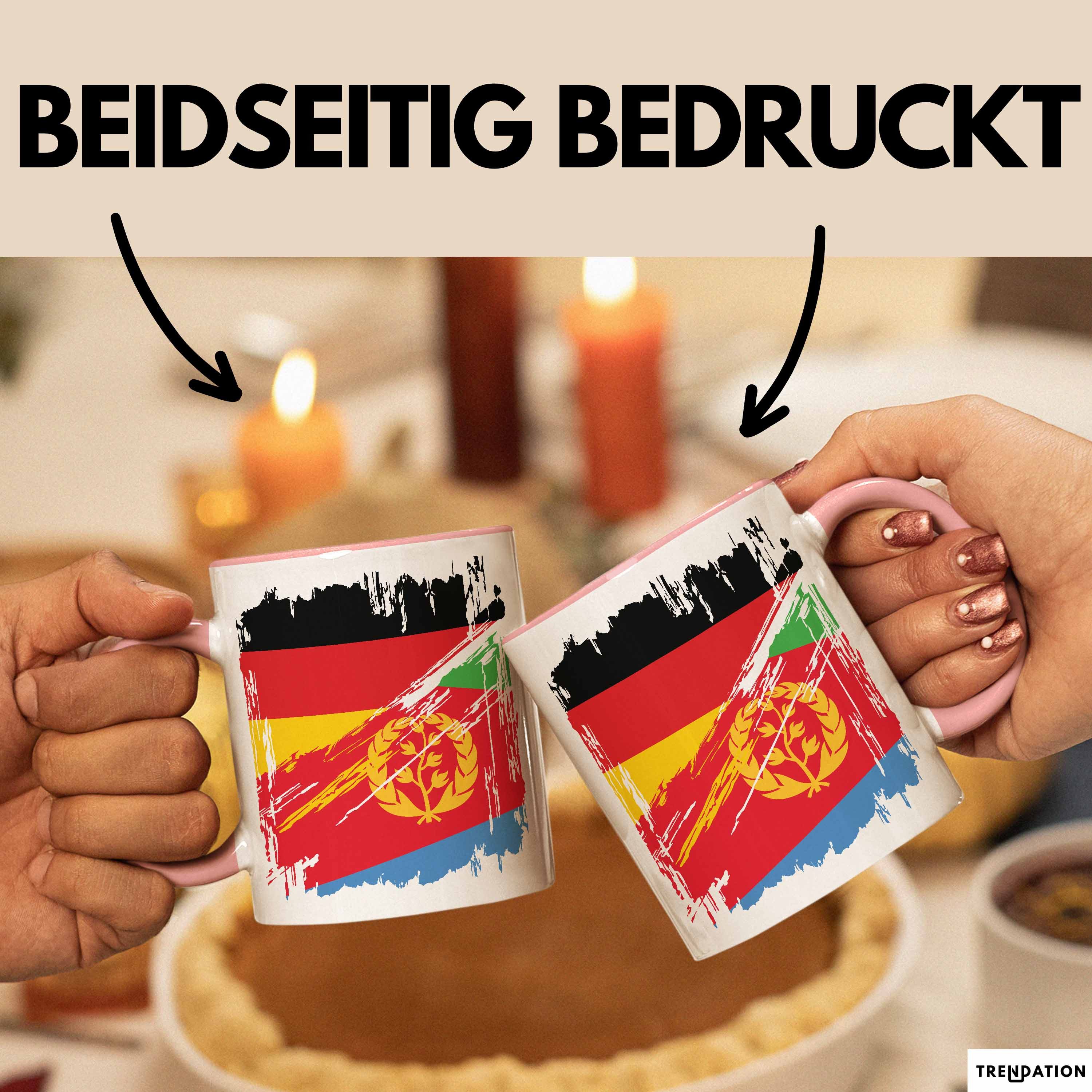Trendation Tasse Eritrea Deutschland Flagge Halb Deutscher Halb Eritreer Fußball German