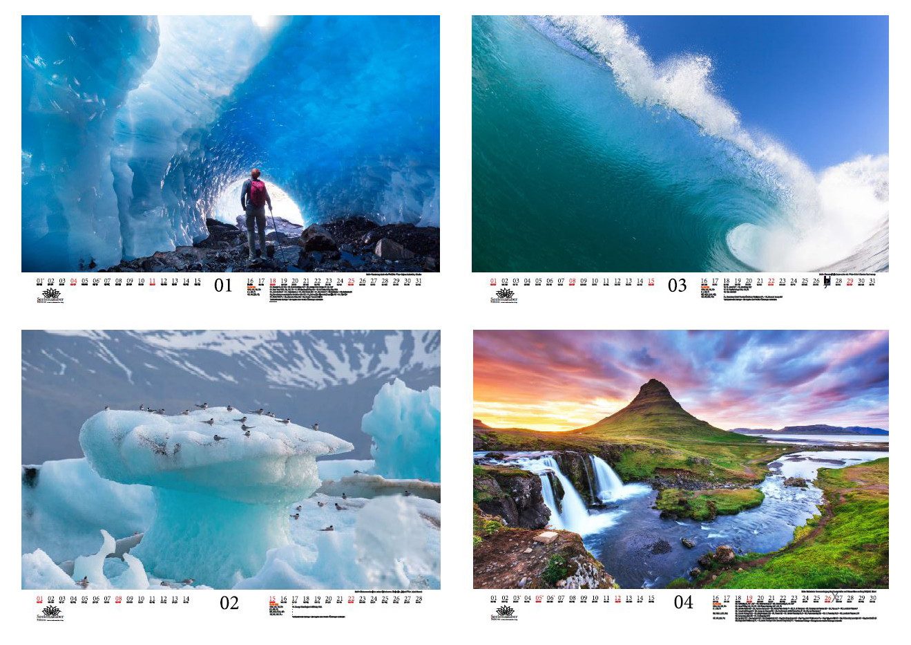 Seelenzauber Wandkalender Wasserzauber DIN A3 Kalender für 2026 Wasser und Wasserfälle