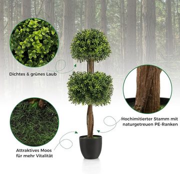 Kunstpflanze Buchsbaum, KOMFOTTEU, Höhe 100 cm, im Topf Kunstbaum Groß, 100 cm