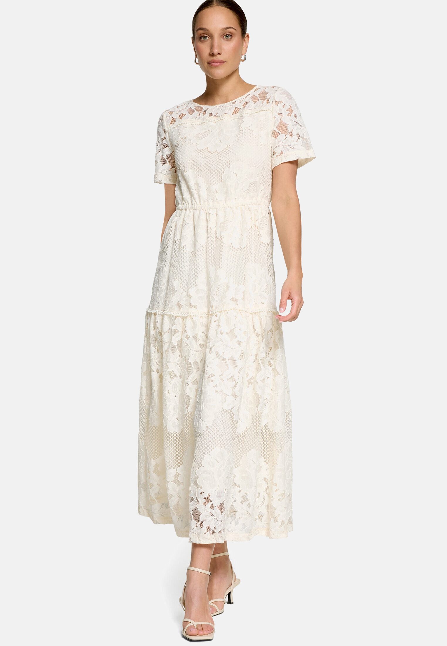 Zero Maxikleid Damen kurzarm Spitze