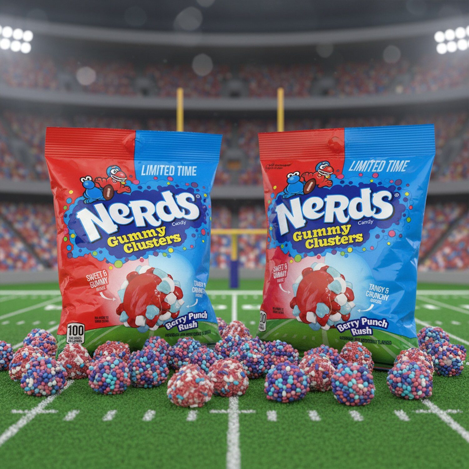 Nerds Süßigkeit, 1 x 141 g, Nerds Gummy Clusters Berry Punch Rush