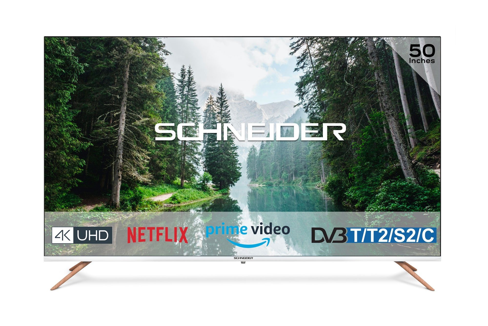 SCHNEIDER SC-50 S1 Fjord LED-Fernseher (127 cm/50 Zoll, 4K UHD, Triple  Tuner, 60 Hz, 3x HDMI CEC davon 1x HDMI ARC)