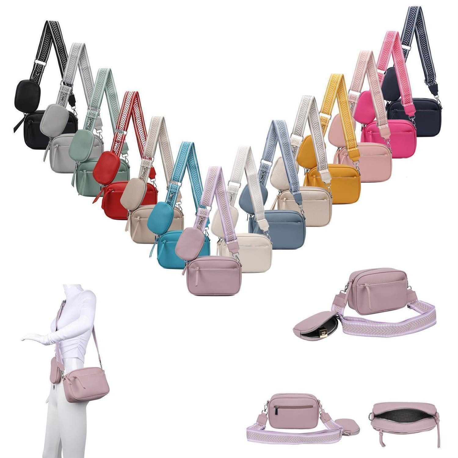ITALYSHOP24 Schultertasche Damen Umhängetasche Brusttasche Shopper CrossOve günstig online kaufen