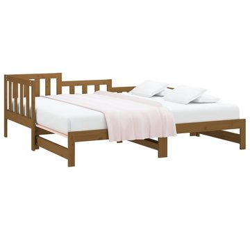 furnicato Bett Tagesbett Ausziehbar Honigbraun 2x(80x200) cm Massivholz Kiefer