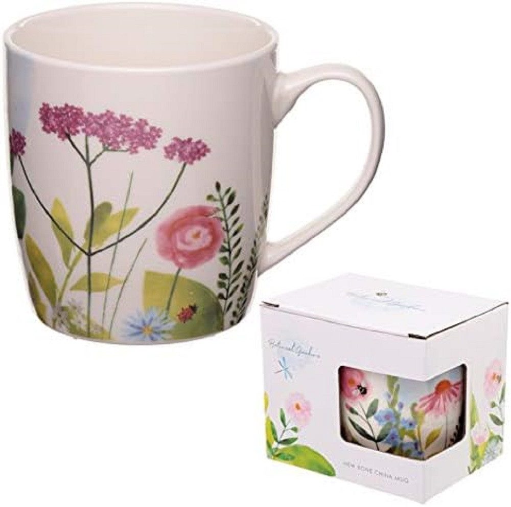 Puckator Becher Porzellan Sommer, Natur / Blumen - Tiere Mug / Tee/Kaffee Tasse, 1-tlg., Porzellan Tasse ca. 300 ml / Botanischer Garten Design, Tee, Kaffee Tasse, Ideal als Geschenk / Geschenke, Kollektion