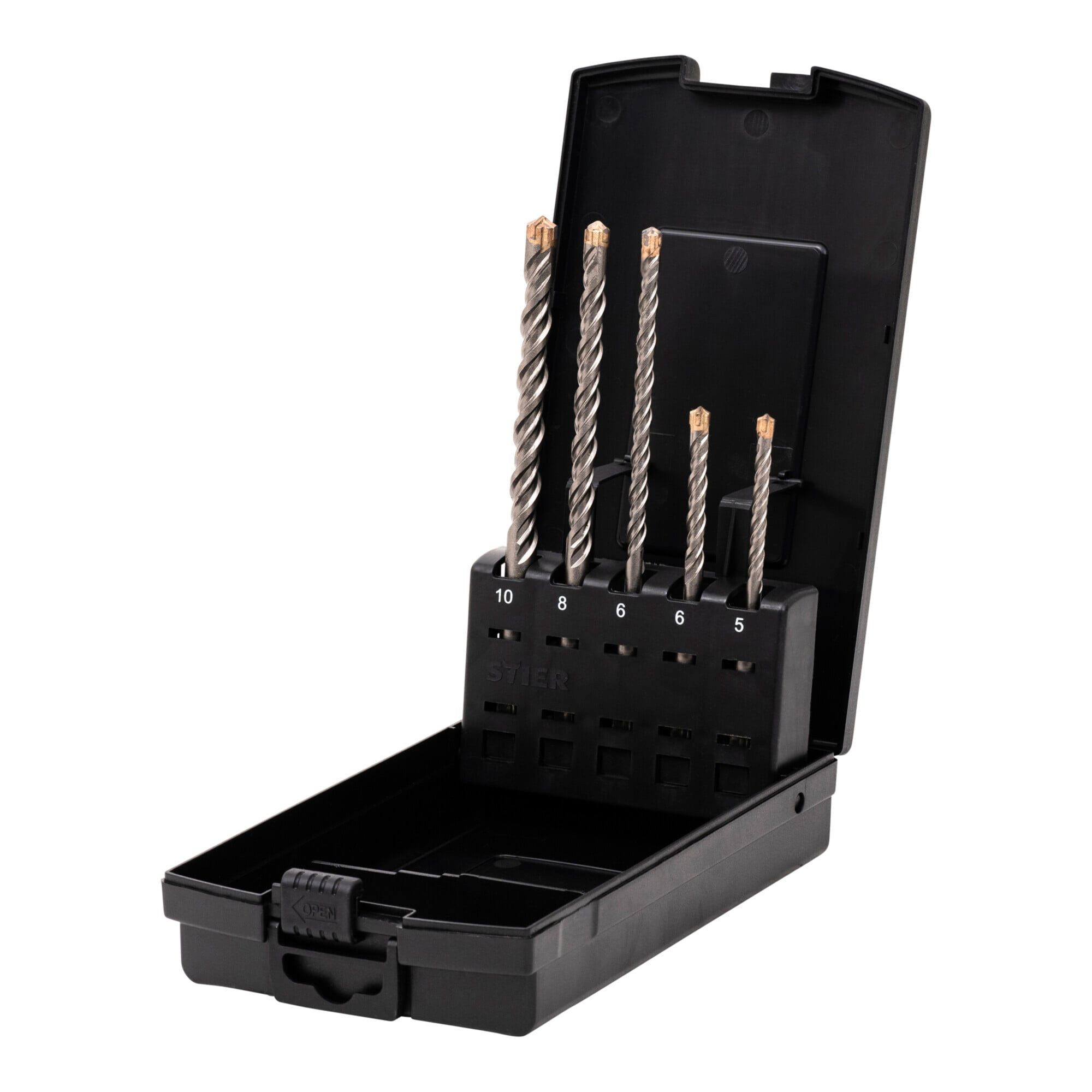 Stier Steinbohrer STIER Hammerbohrer-Set Premium SDS-plus 5-teilig Hammerbohrer SDS plus