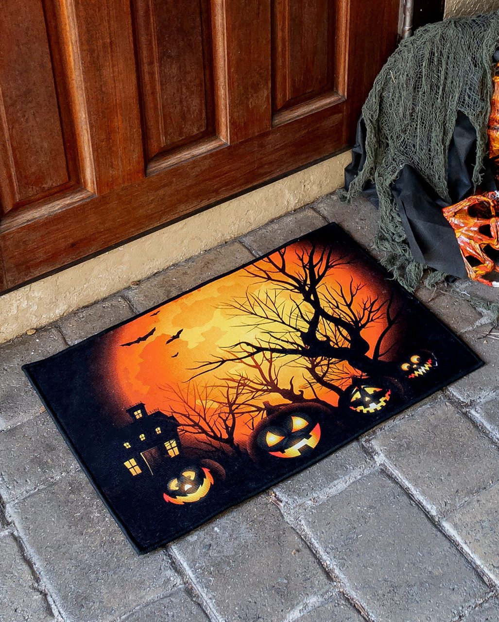 Horror-Shop Teppich Jack o Lantern Halloween Kürbis Fußmatte 40 x 60 c – Bild 2 von 2