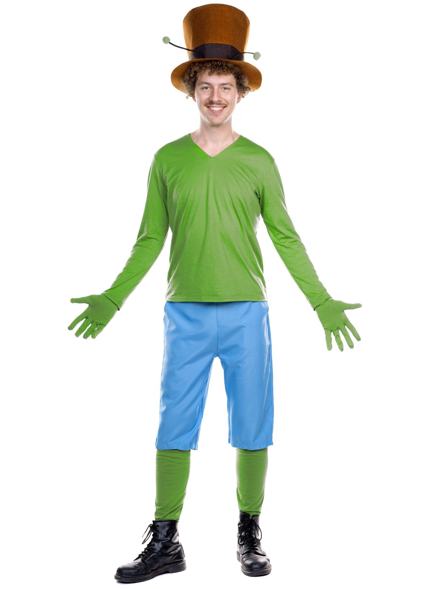 Maskworld Kostüm Biene Maja – Flip Grashüpfer Kostüm - Fasching, Offiziell lizenziertes Kostüm des freundlichen Grashüpfers aus der a