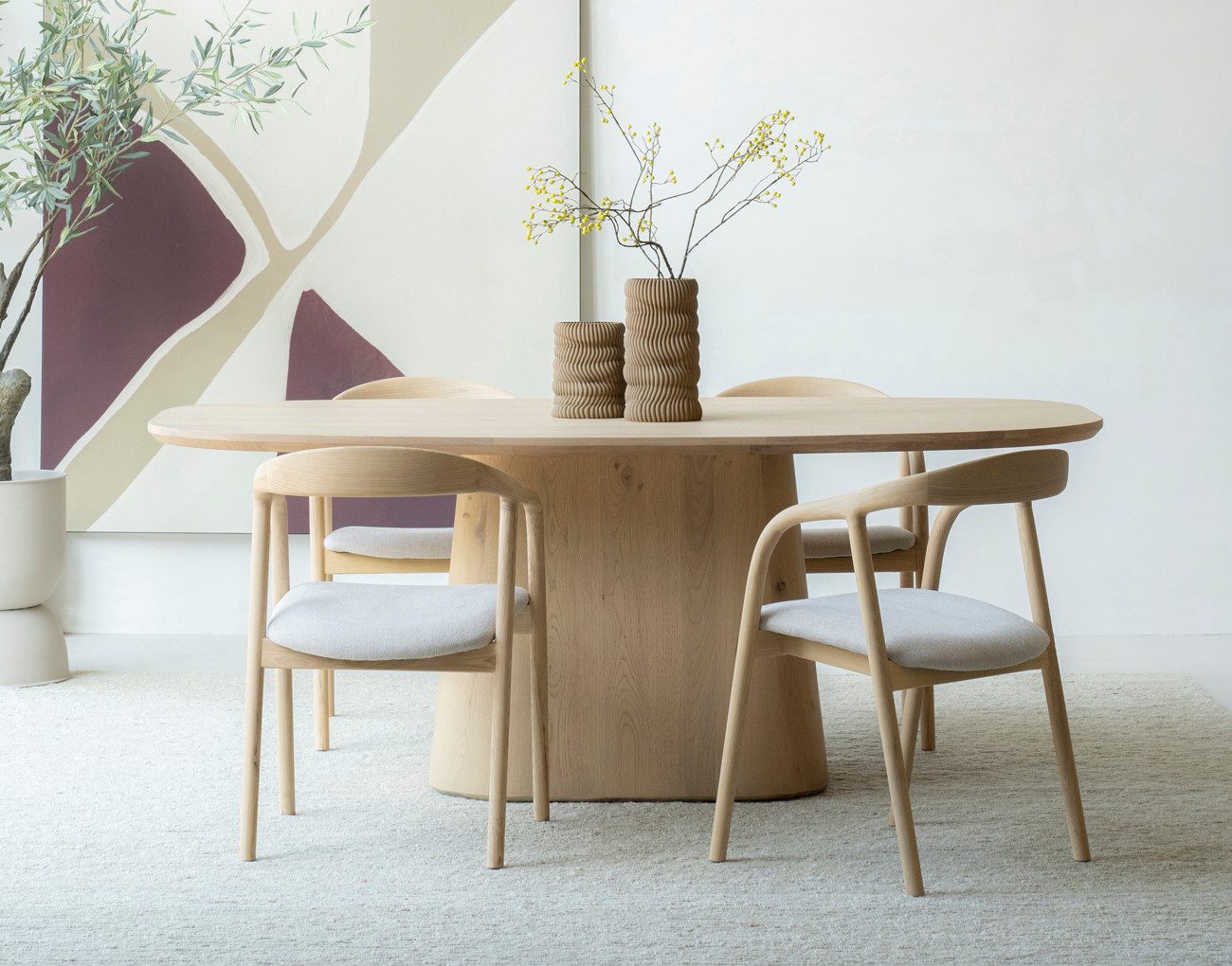 Maison ESTO Esstisch ENOVA oval Eiche natur Esszimmertisch, Tiefe 110 cm