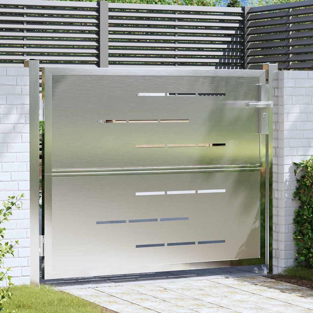 vidaXL Gartentor vidaXL Gartentor 85 x 70 cm Edelstahl Silber Abschließbar