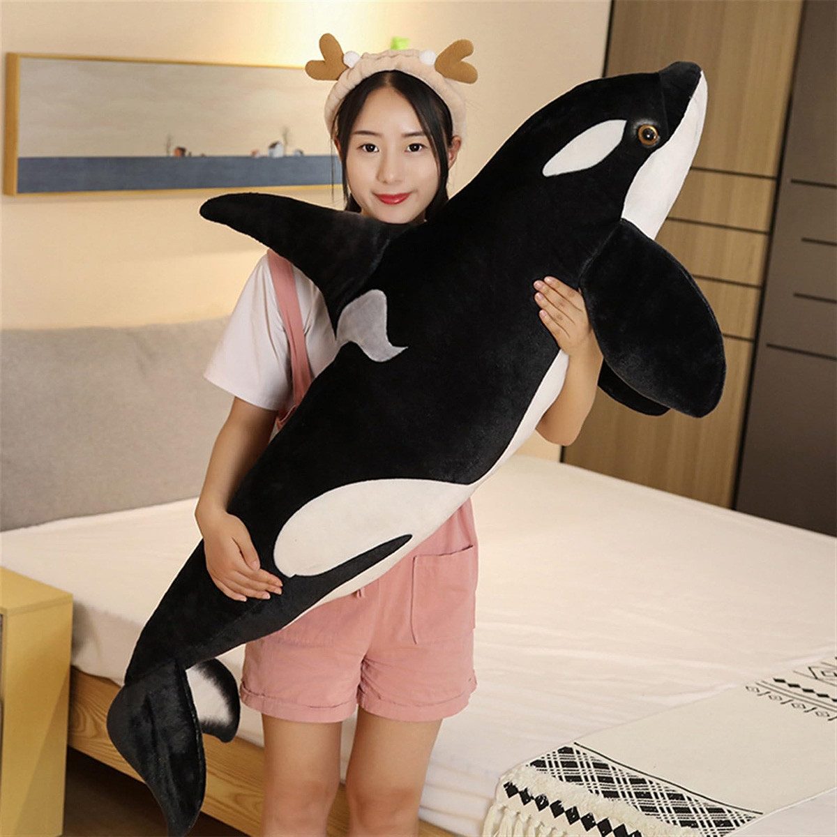 Welikera Tierkuscheltier 75 cm Orca Kuscheltier,Simulation Killerwal Plüsch günstig online kaufen