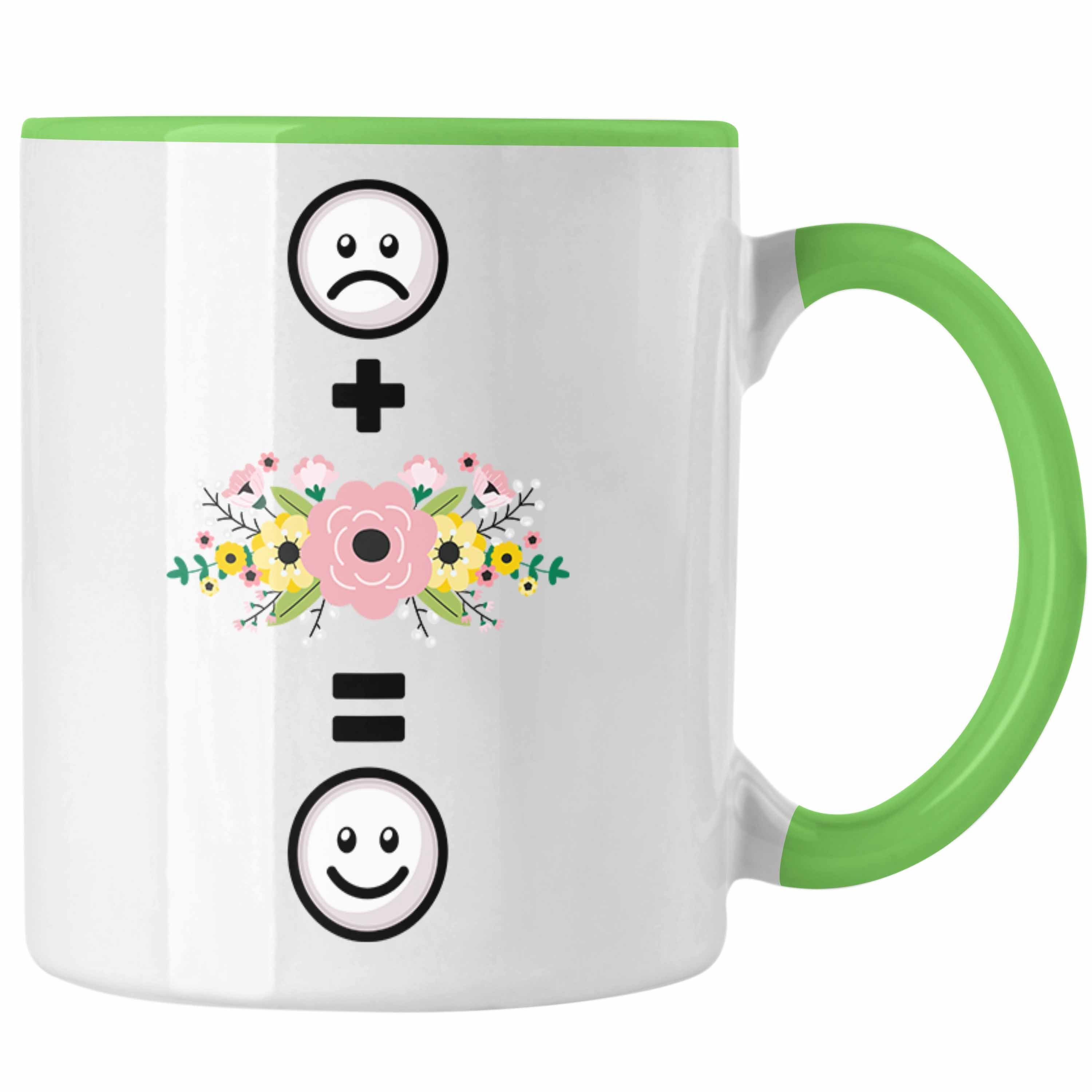 Trendation Tasse Floristin Tasse Geschenk für Blumen Liebhaber Verkäuferin Lustige Gesc Grün