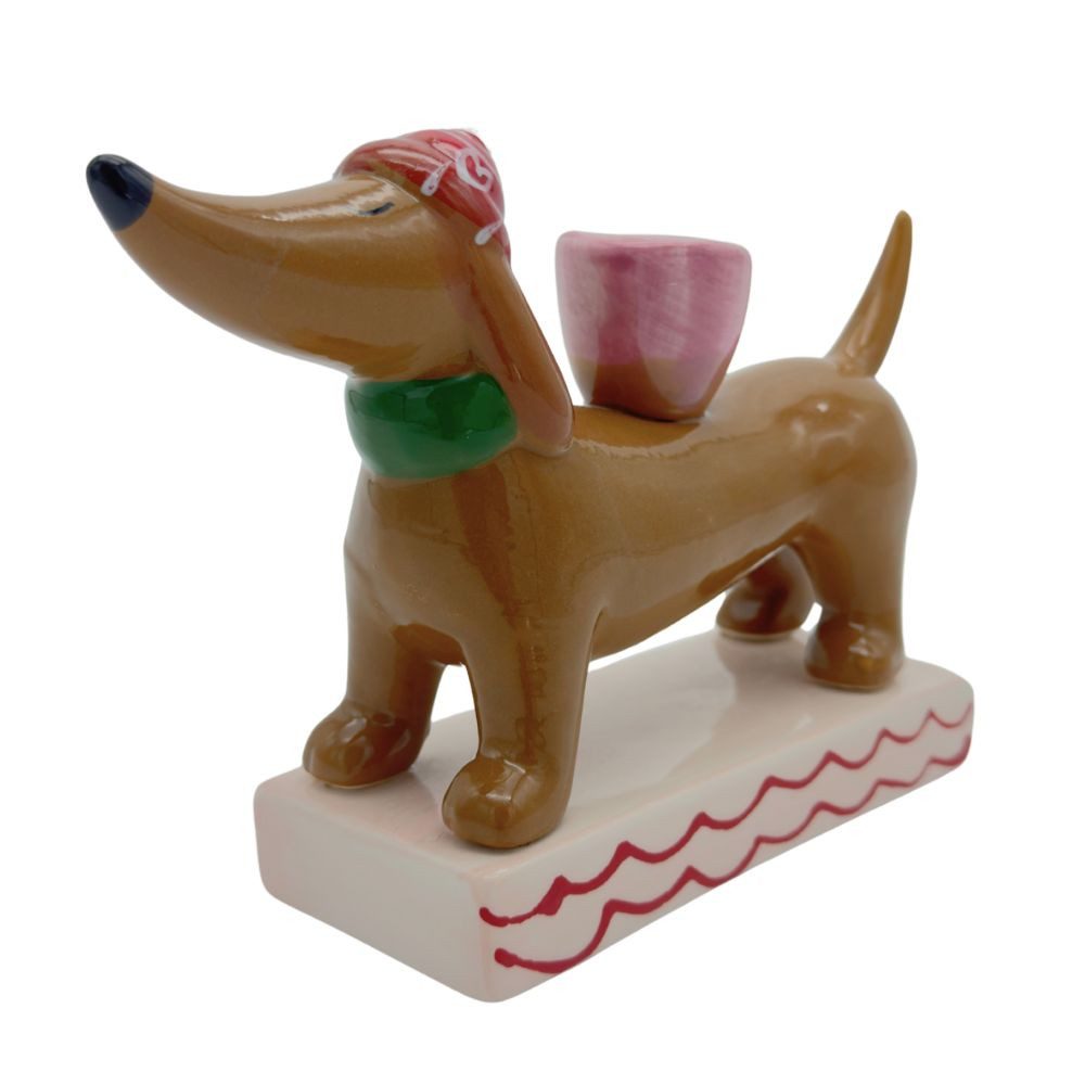 Mica Decorations Kerzenhalter kleiner Dackel mit roter Mütze (1 St), 20x13x günstig online kaufen