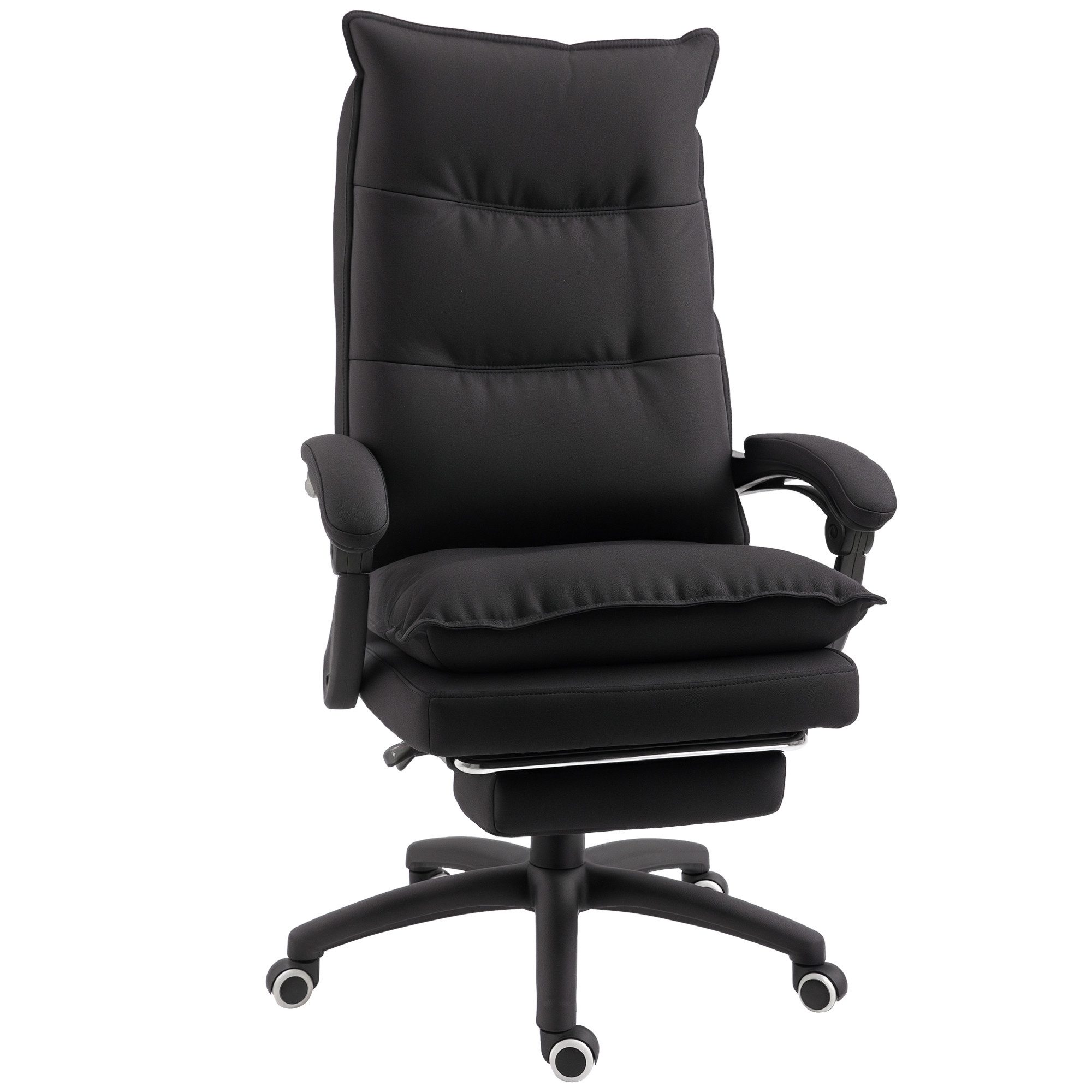 Vinsetto Schreibtischstuhl Chefsessel mit Liegefunktion, höhenverstellbarer Computerstuhl (Bürostuhl, 1 St), für Büro, Schwarz – Bild 2 von 5
