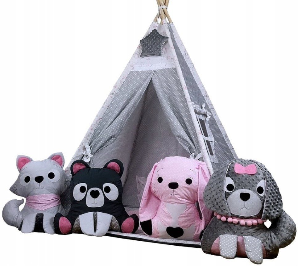 Tipi-Zelt Tipi Tiere-Team Spielzelt Komplett SET mit Tieren