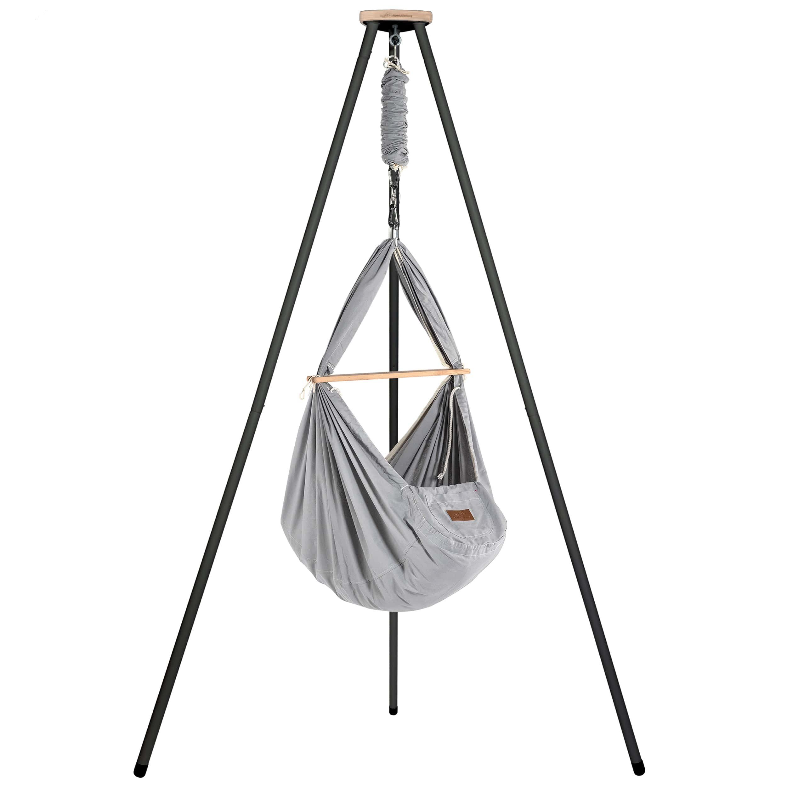Stubenbett Federwiege Bio Grey mit Tipi Anthrazit