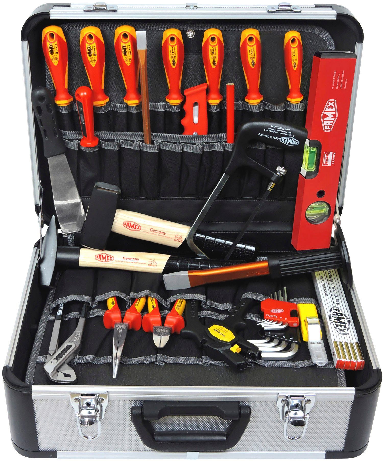 [Serviceverkauf läuft!] FAMEX Werkzeugset 478-10, 31-tlg., Werkzeugkoffer für Elektriker den