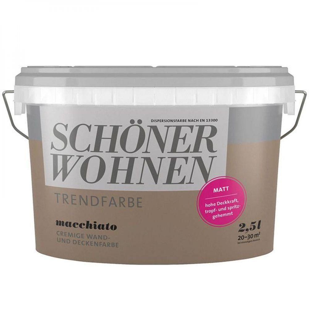 SCHÖNER WOHNEN FARBE Wandfarbe SW Trend Wandfarbe matt 2,5L macchiato