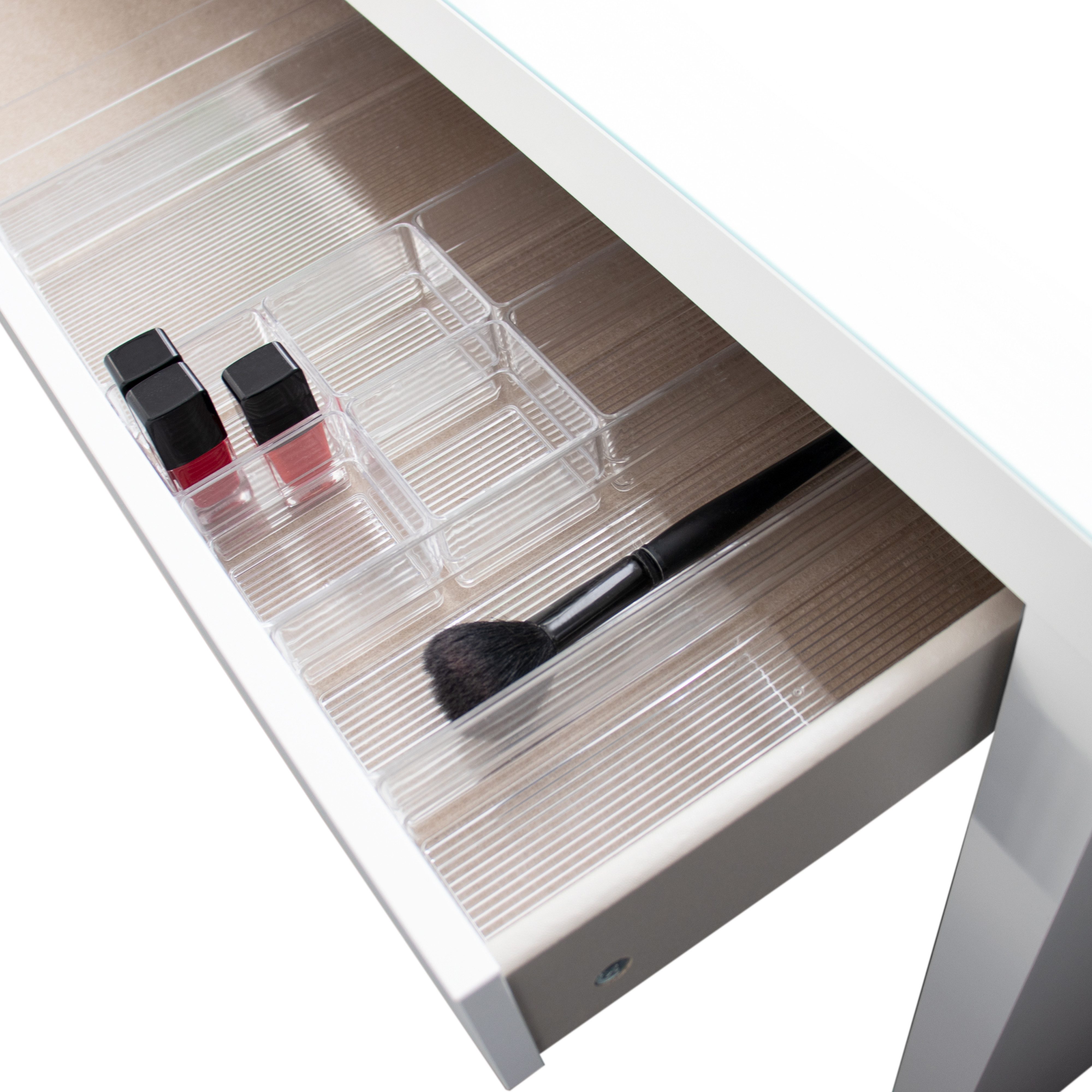 Hausfelder Schubladeneinsatz Schubladen Make-up Organizer für Kosmetik und Schminke (Set, 20 St., 4 verschiedenen Größen), passend zur Malm Kommode, Ordnungssystem Schminktisch Frisiertisch