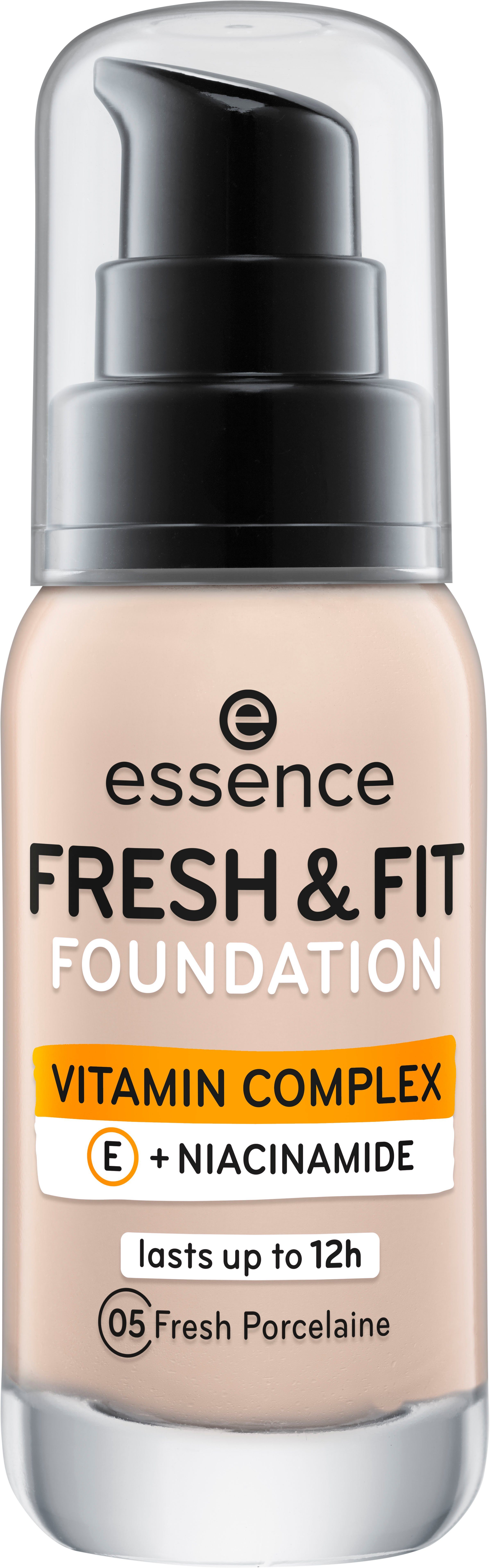 FOUNDATION, FRESH 3-tlg. porcelaine & FIT Essence Foundation fresh