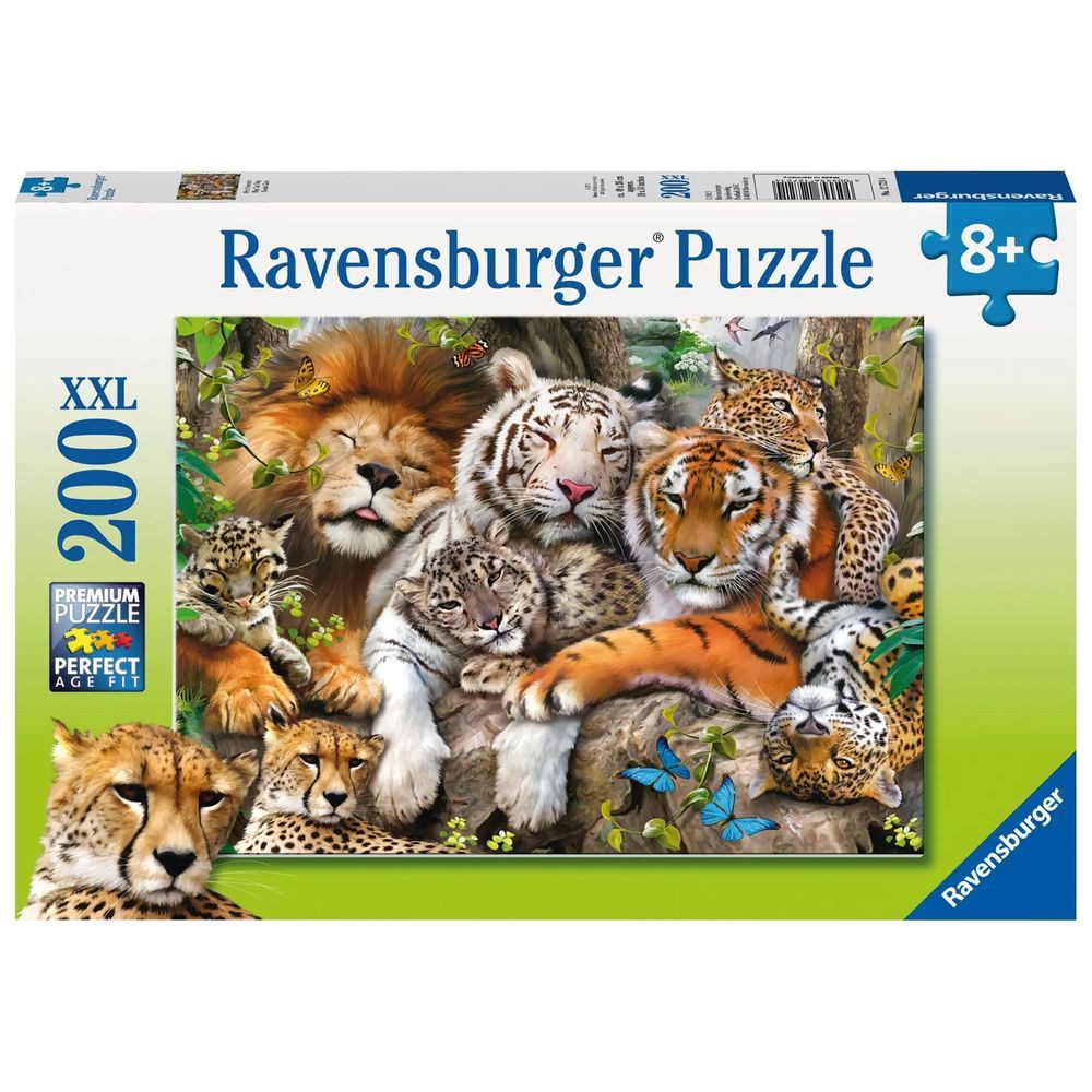 Ravensburger Puzzle Schmusende Raubkatzen Puzzle 200 Teile, 200 Puzzleteile