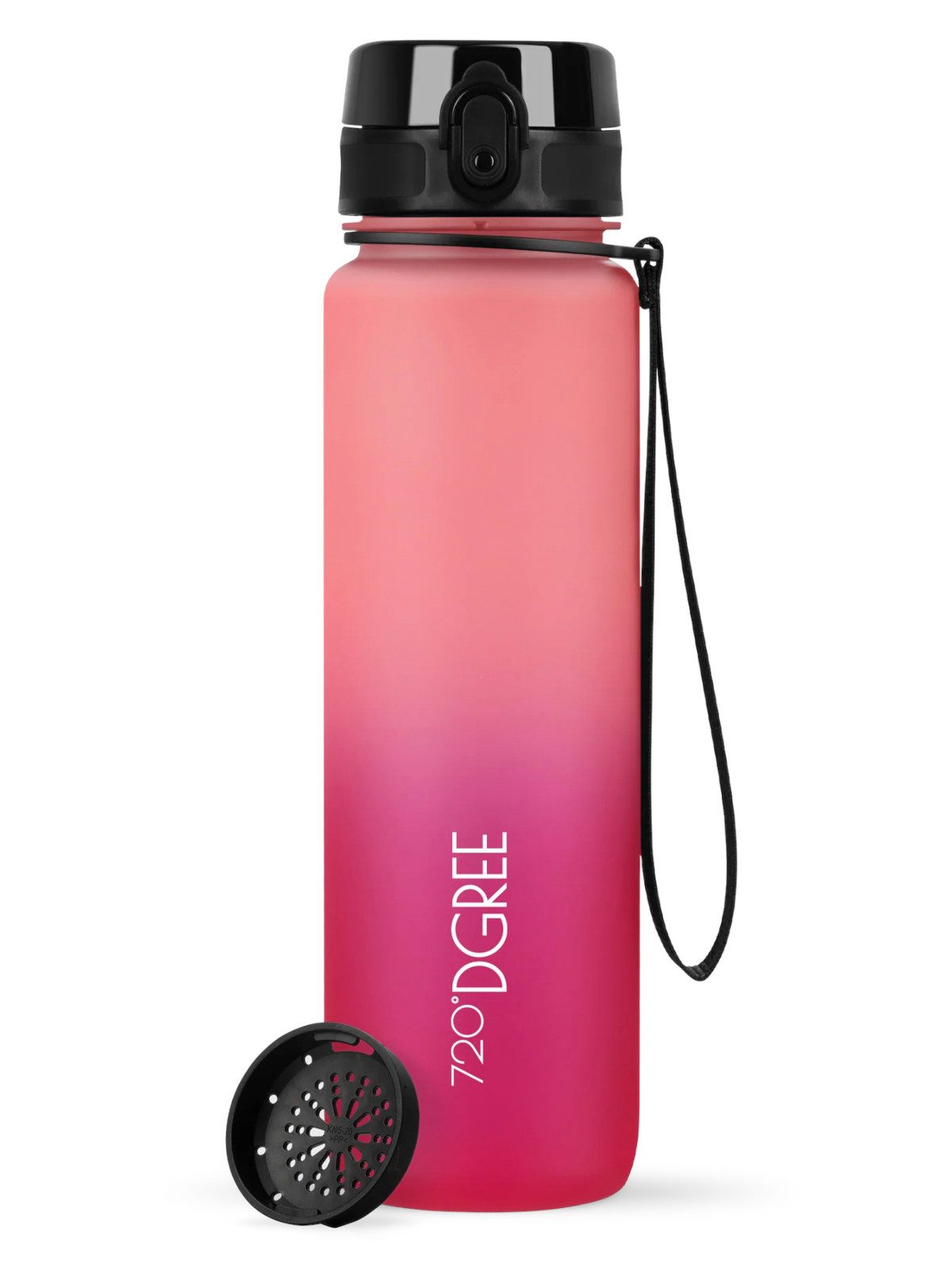 720°DGREE Trinkflasche Trinkflasche uberBottle softTouch mit Sieb flamingo pink/fuchsia 0,5l