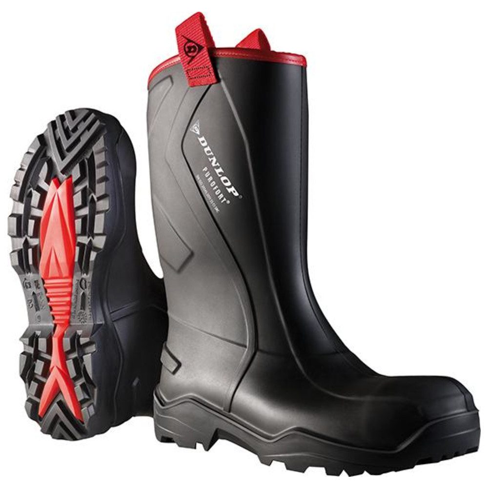 Dunlop Stiefel Purofort+ Rugged, Gr. 43, schwarz Gummistiefel
