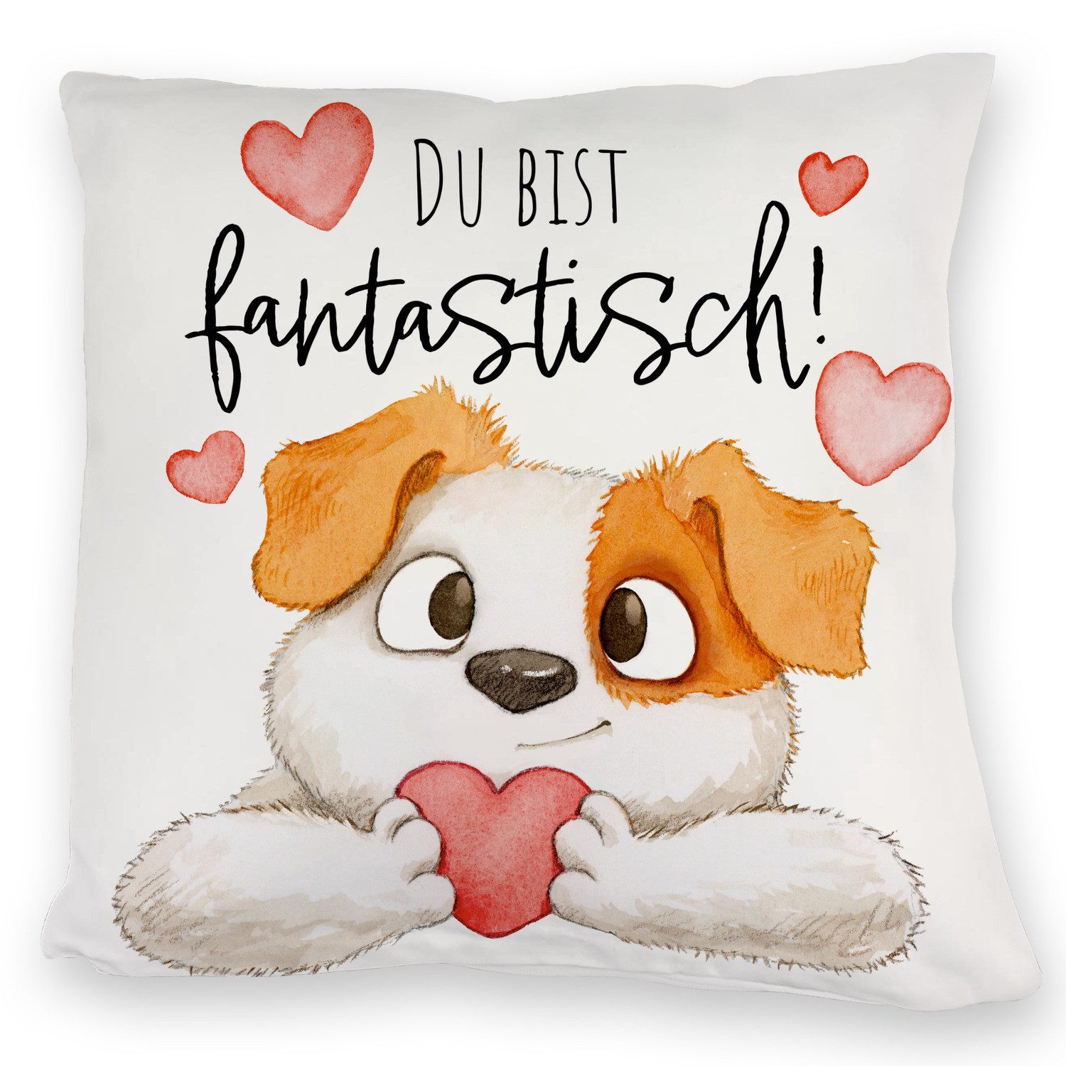 Dekokissen Hund Kuschelkissen mit Spruch Du bist fantastisch