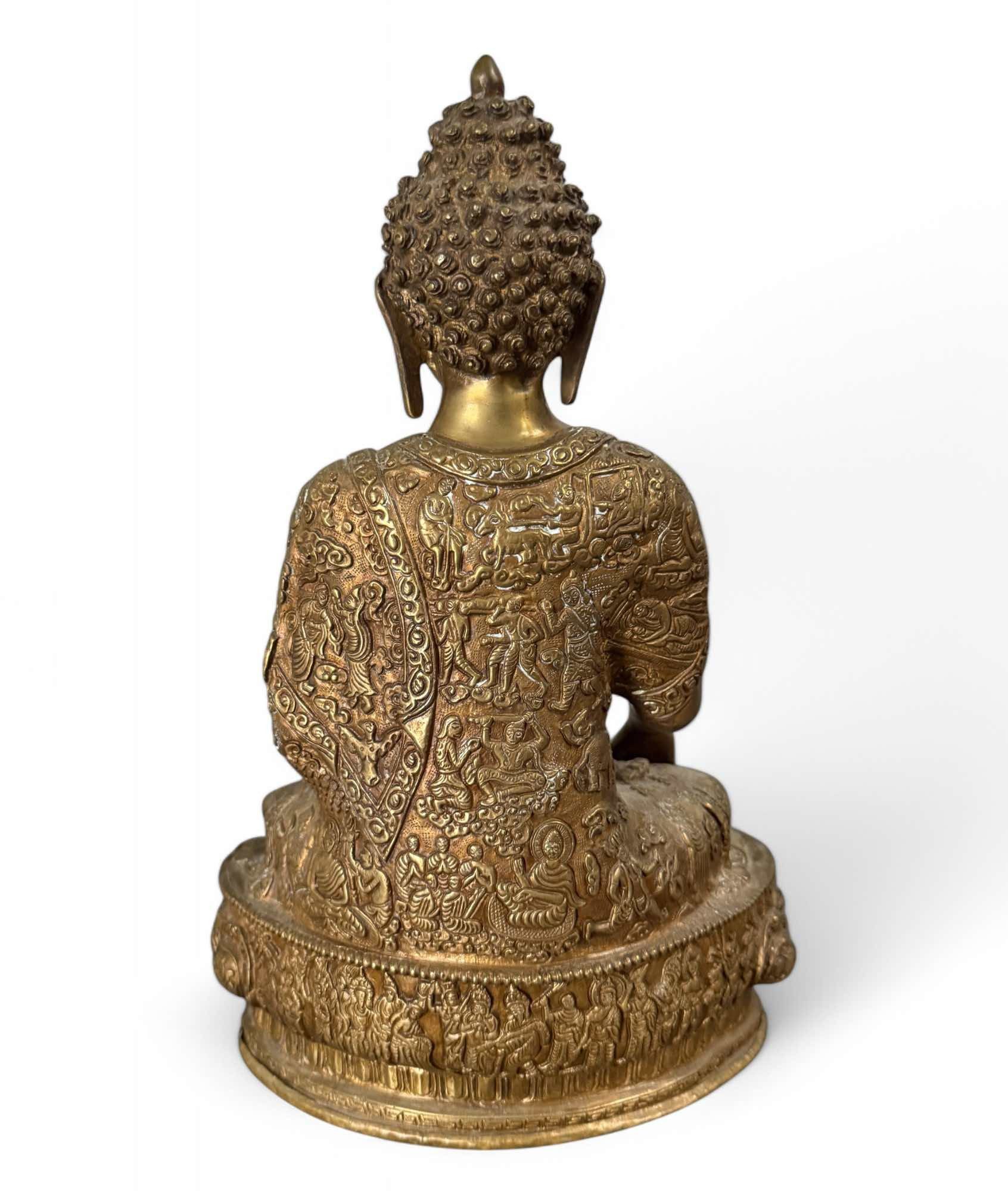 Asien LifeStyle Buddhafigur Siddharta Gautama Buddha Figur aus Bronze Nepal / Indien