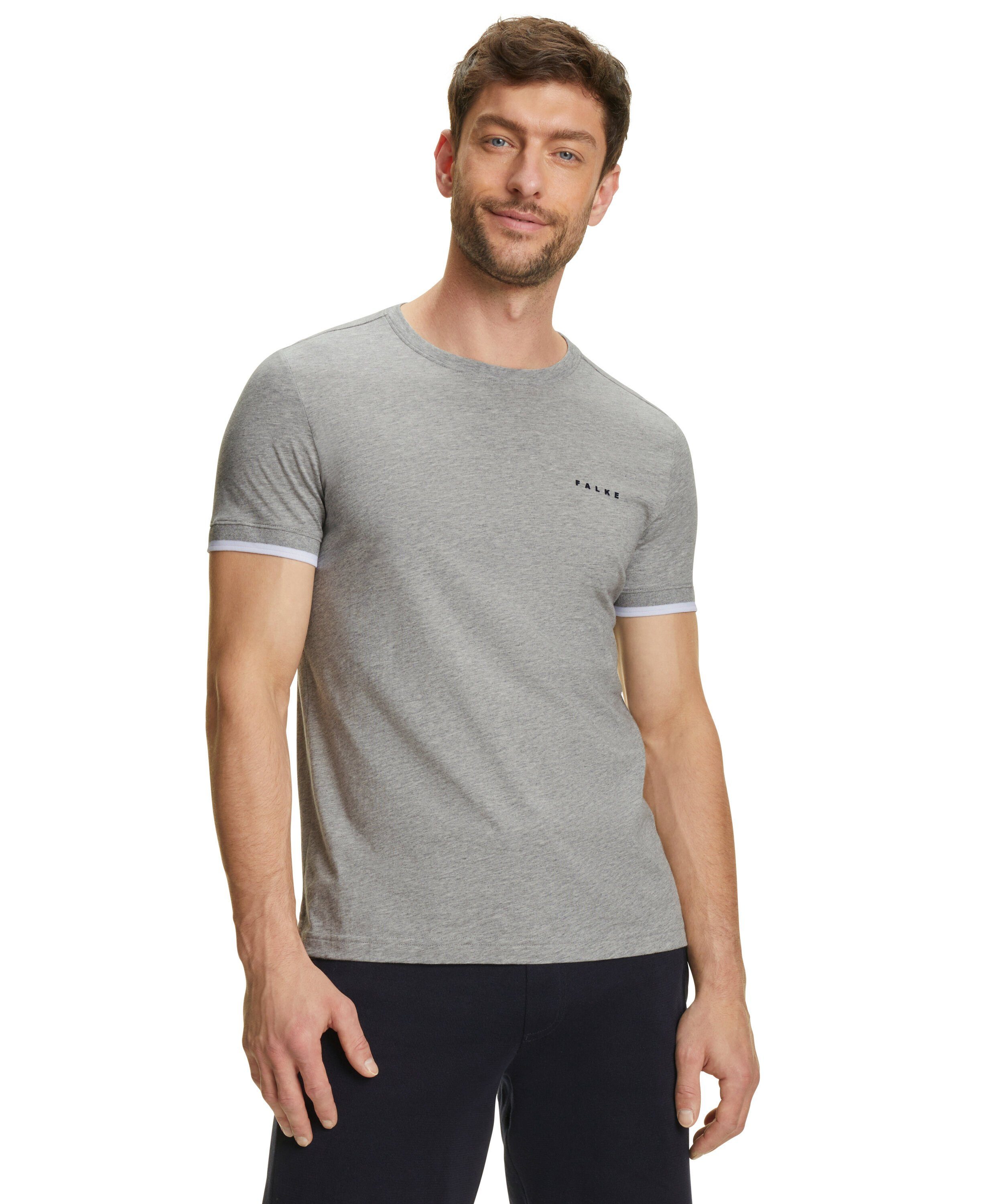 FALKE T-Shirt (1-tlg) aus hochwertiger Pima-Baumwolle light grey (3400)