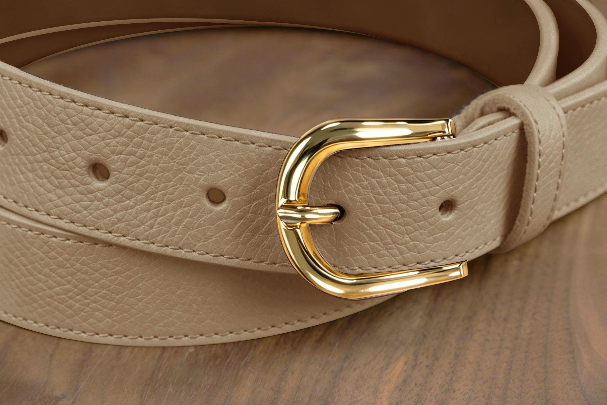 Frentree Ledergürtel Taillengürtel Damen aus gekörntem Leder 3 cm, Made in Italy (Schmaler Hüftgürtel) Anzuggürtel, Jeansgürtel für Kleid & Stoffhosen, kürzbar